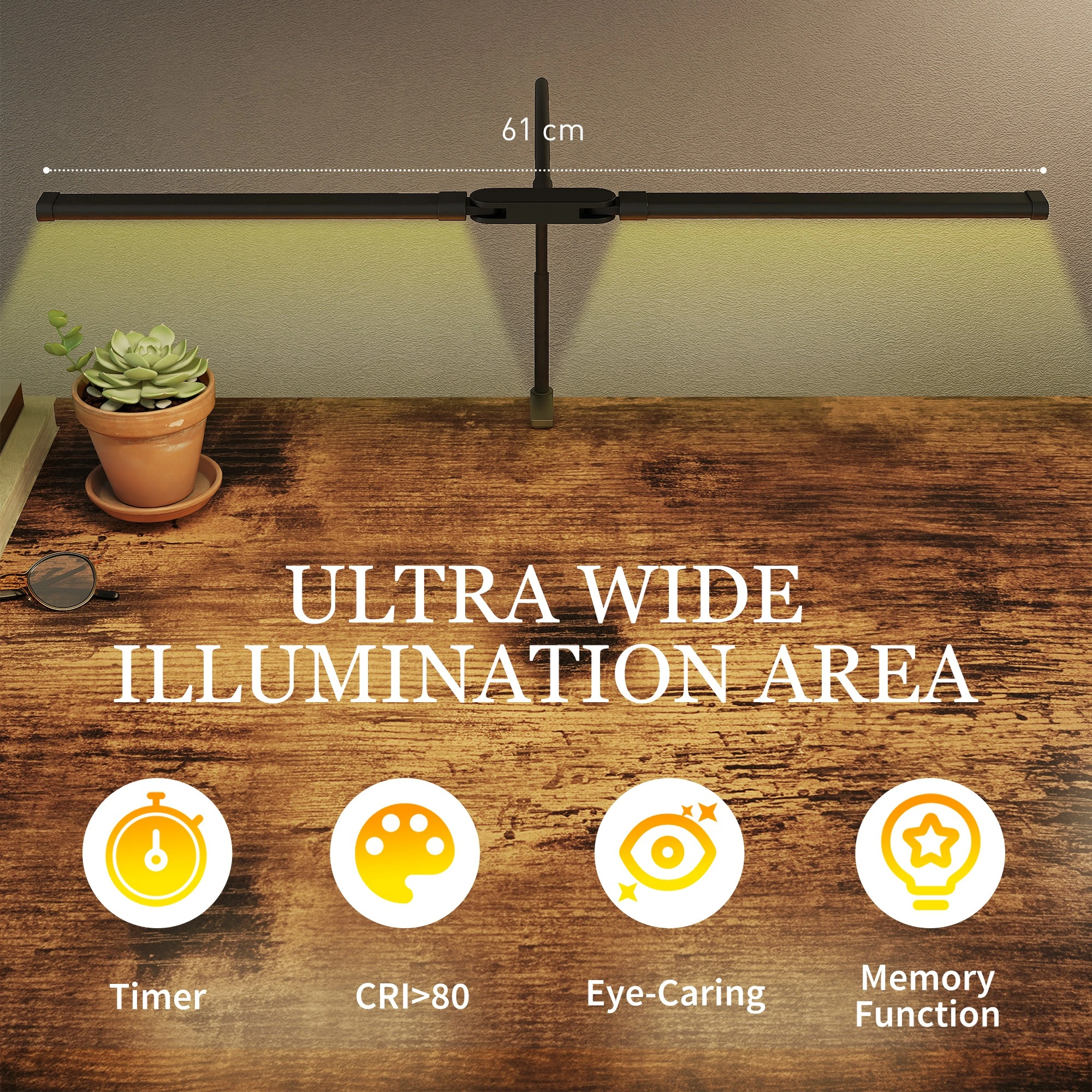 6W LED Desk Lamp 5 Color Modes Touch Control Dimmable Reading Light USB Powered Adjustable Gooseneck Black view 3