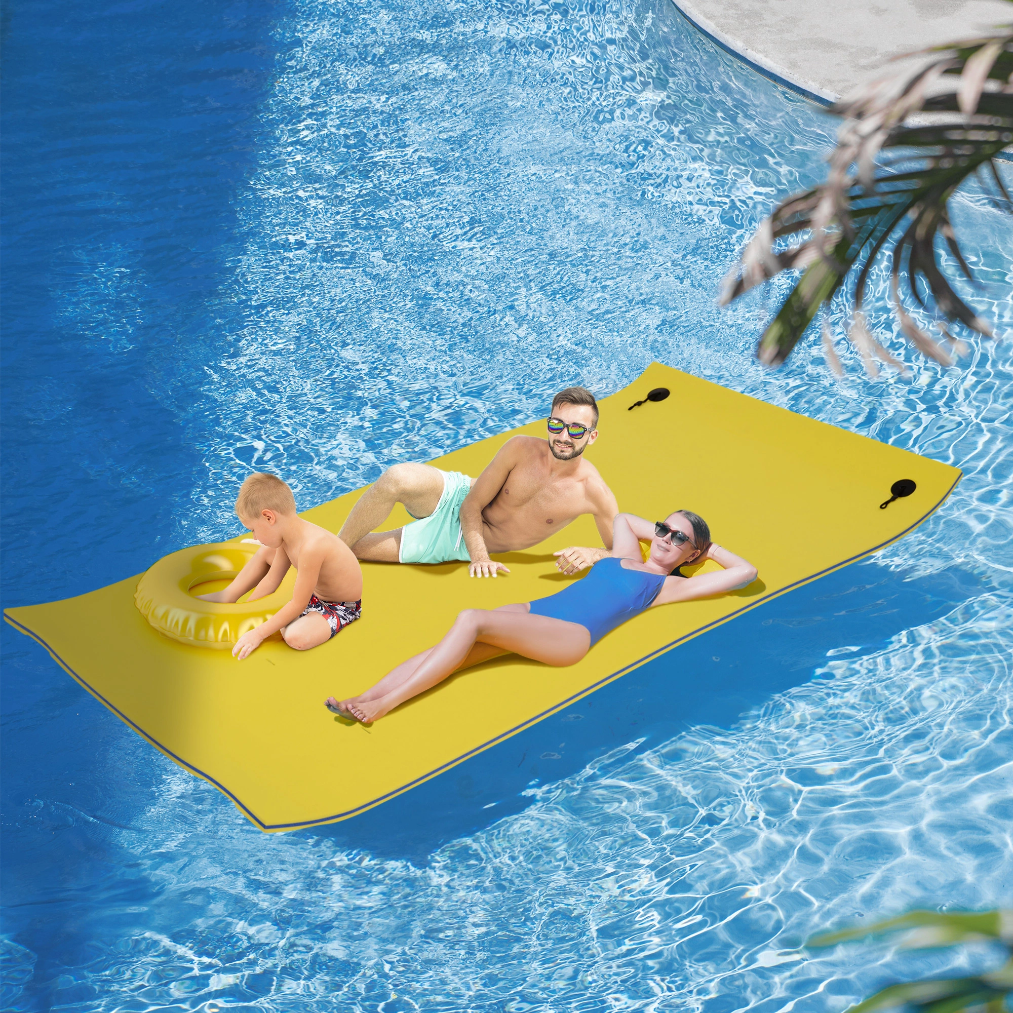 Water Lily Pad Floating Mat Aqua Foam Pool Mat for Backyard Swimming Fun 63x47 Inch