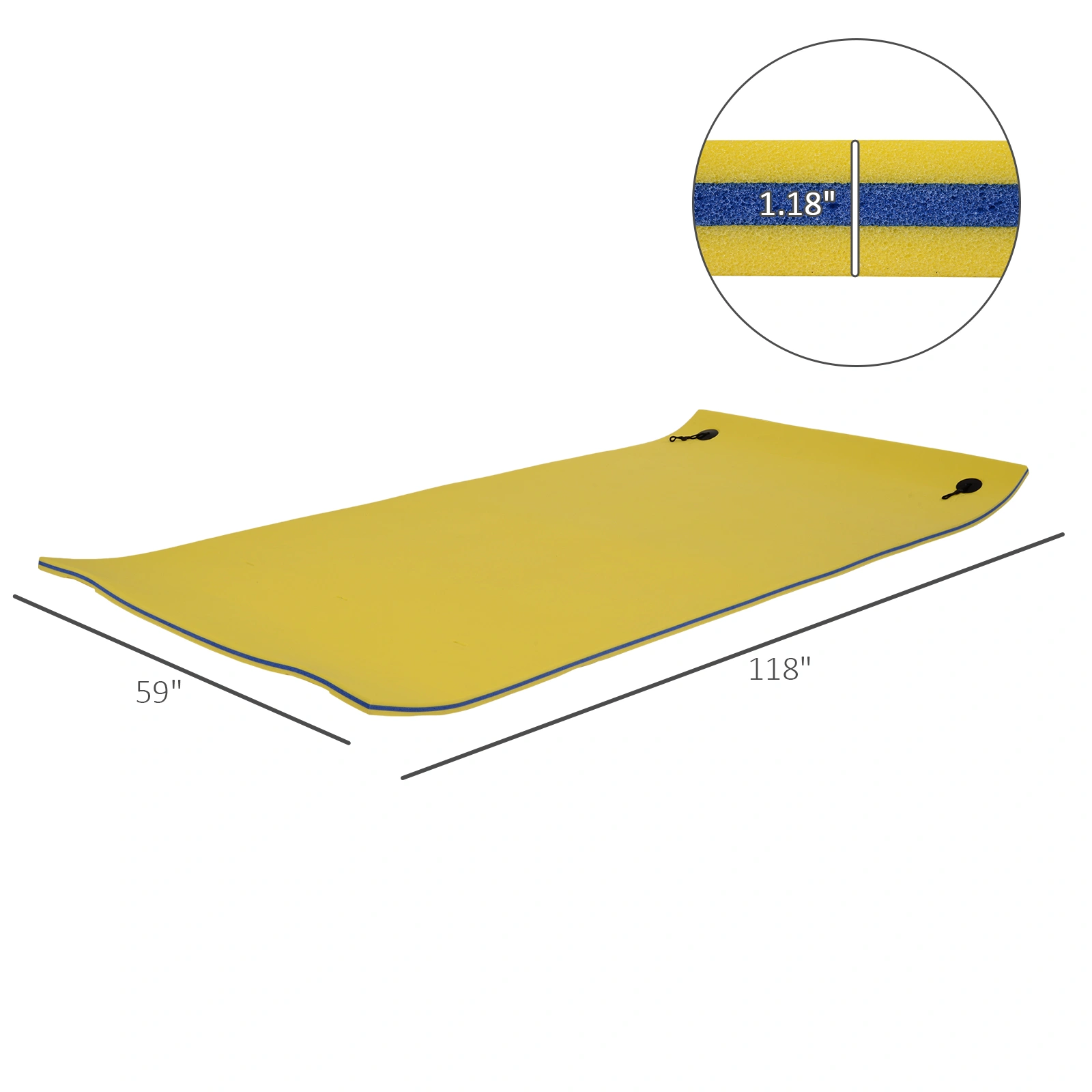 Water Lily Pad Floating Mat Aqua Foam Pool Mat for Backyard Swimming Fun 63x47 Inch view 2