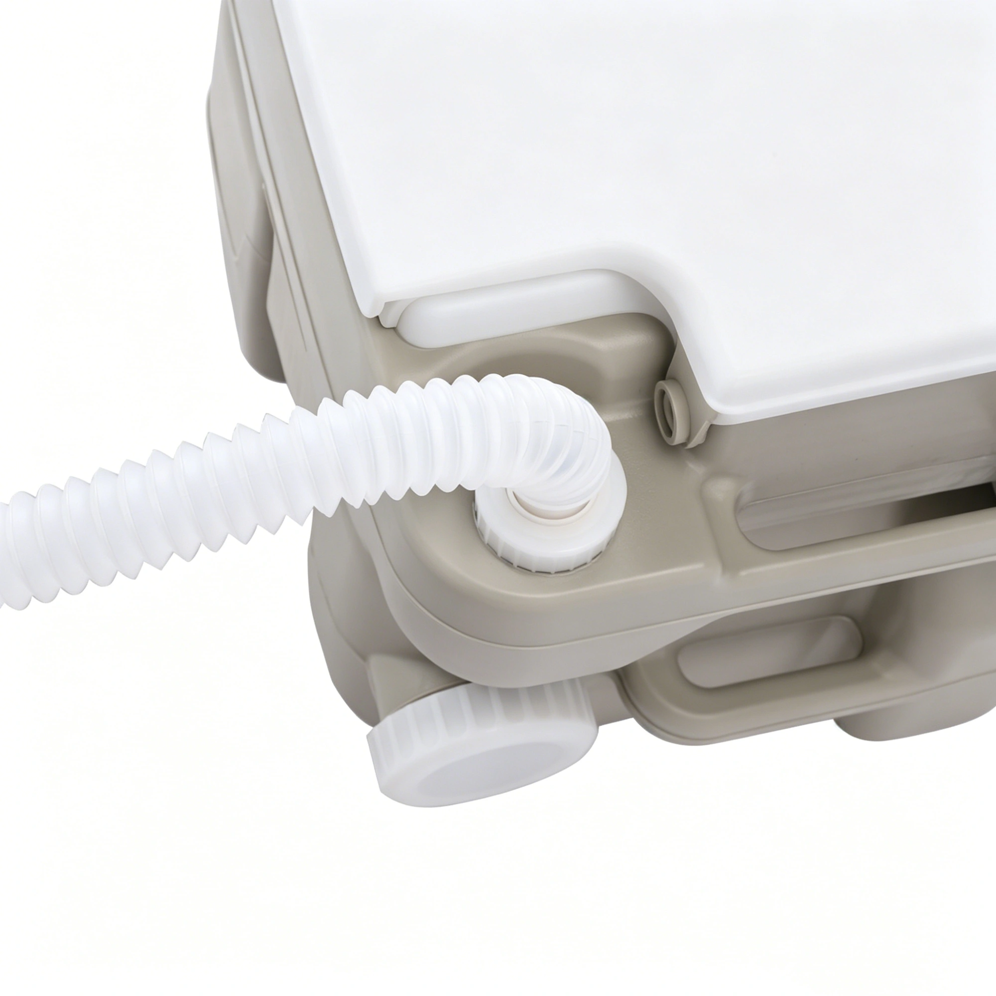 5 Gallon Upgrade Portable RV Toilet with Matching White Lid Ring Waste Holding Tank, Outdoor Hand Wash Station, HDPE Material, White view 24