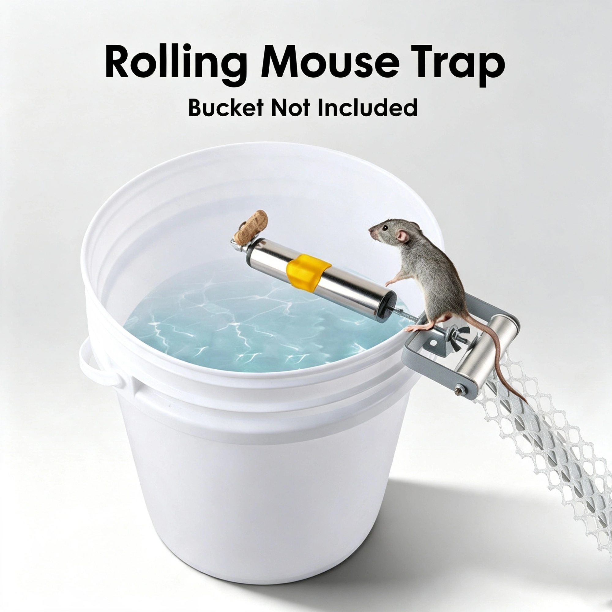 Galvanized Metal Rolling Trap Accessory Kit with 19.69in Mesh Ramp, Fits 1