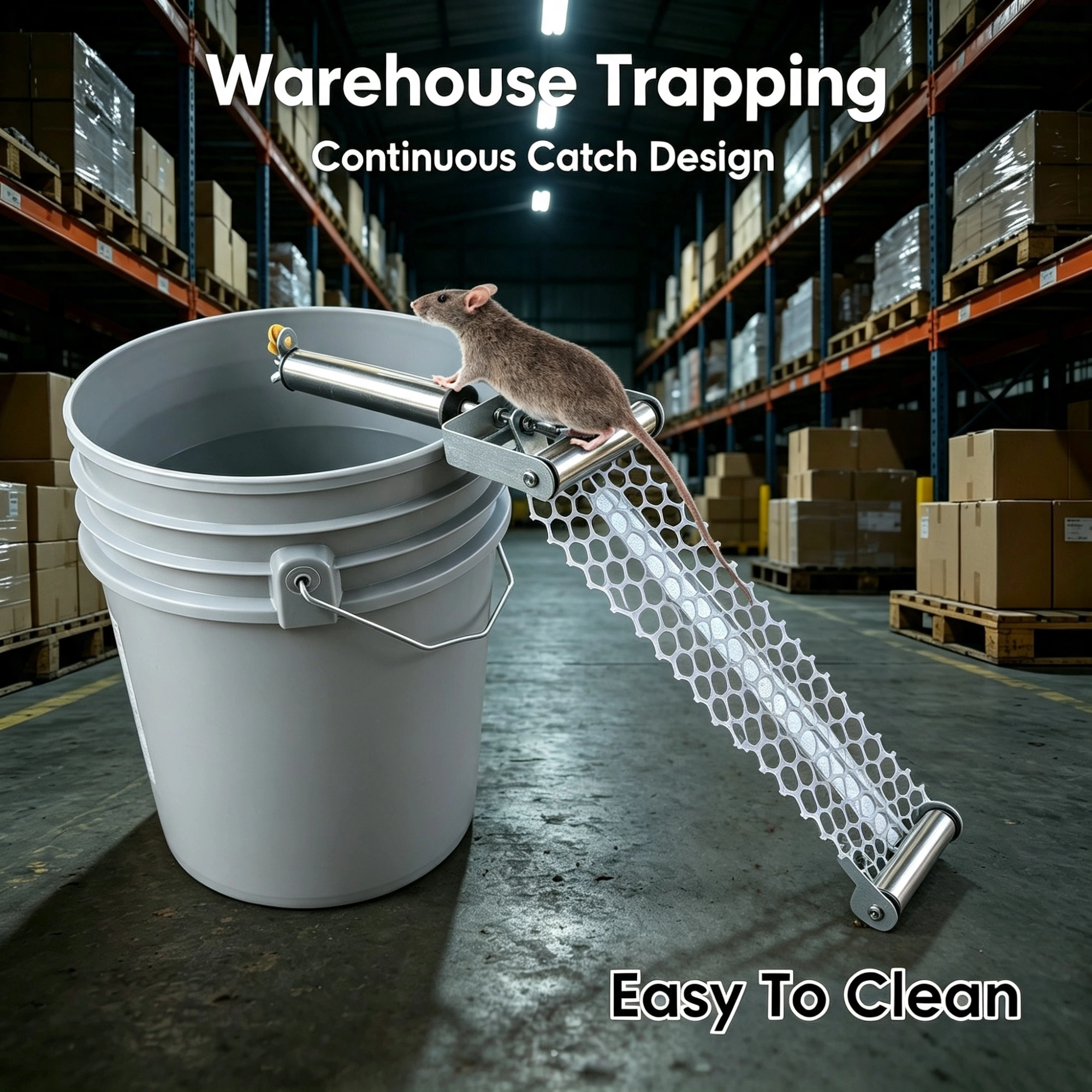 Galvanized Metal Rolling Trap Accessory Kit with 19.69in Mesh Ramp, Fits 1 view 4