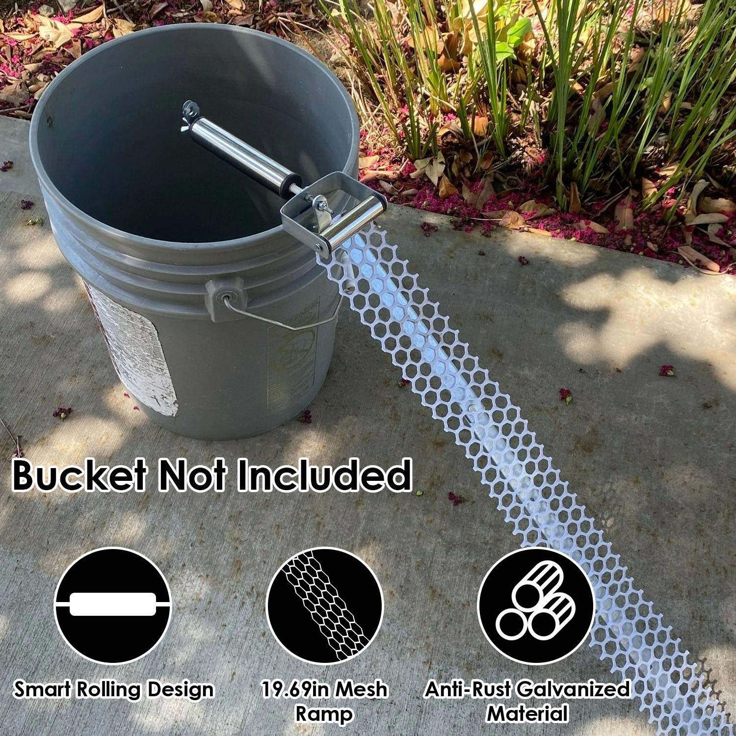 Galvanized Metal Rolling Trap Accessory Kit with 19.69in Mesh Ramp, Fits 1 view 7