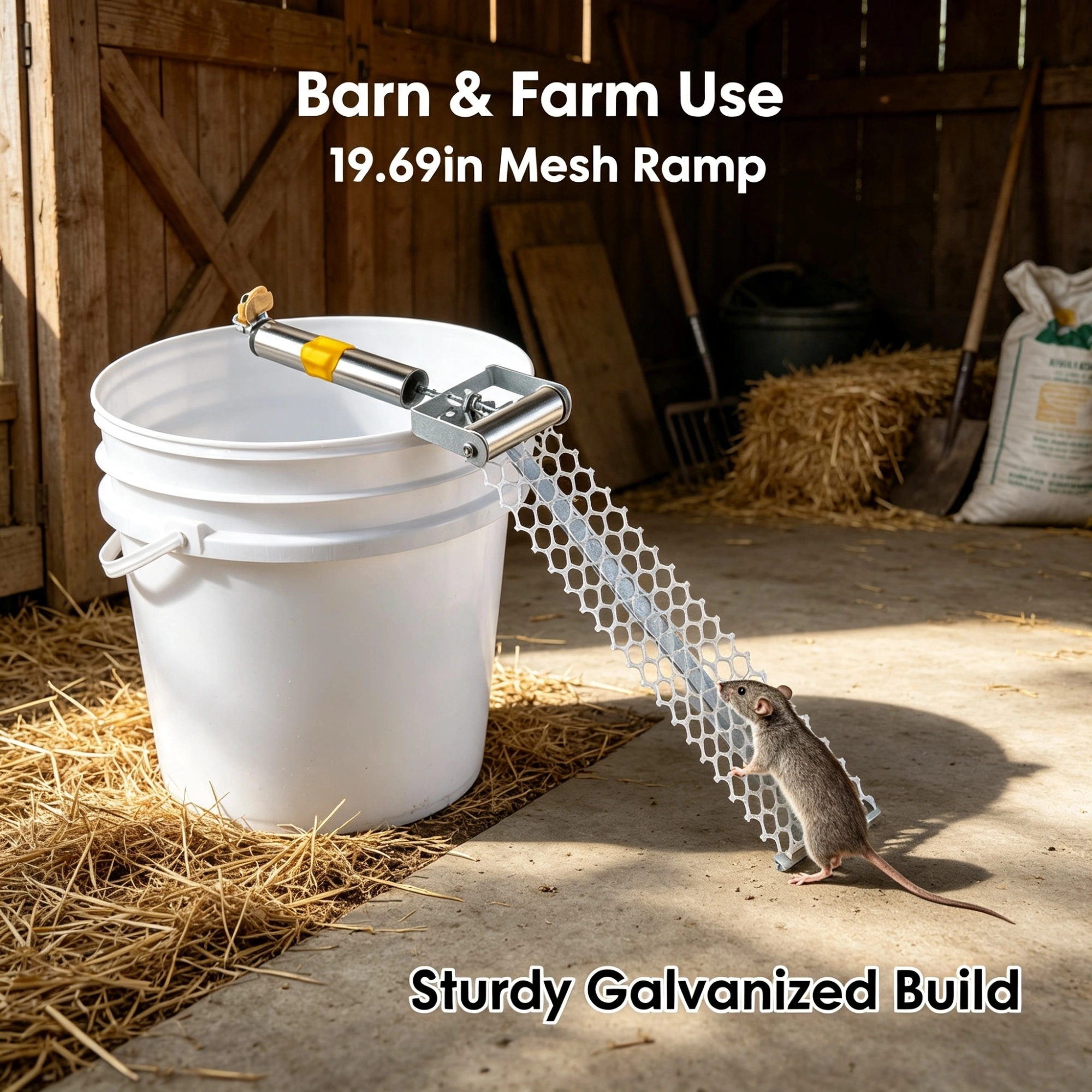 Galvanized Metal Rolling Trap Accessory Kit with 19.69in Mesh Ramp, Fits 1 view 9