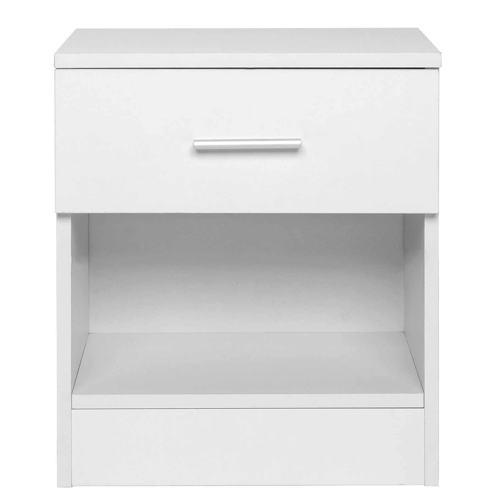 2-Tier Nightstand Bedside Table with Storage Shelf, White End Table for Bedroom, Home Office, Living Room view 5
