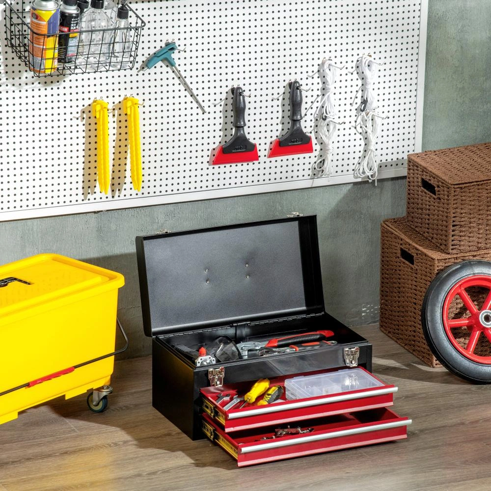 Premium Tool Box - Versatile Portable Storage Case with Adjustable Compartments, Ideal for Home, Workshop and Auto Repair
