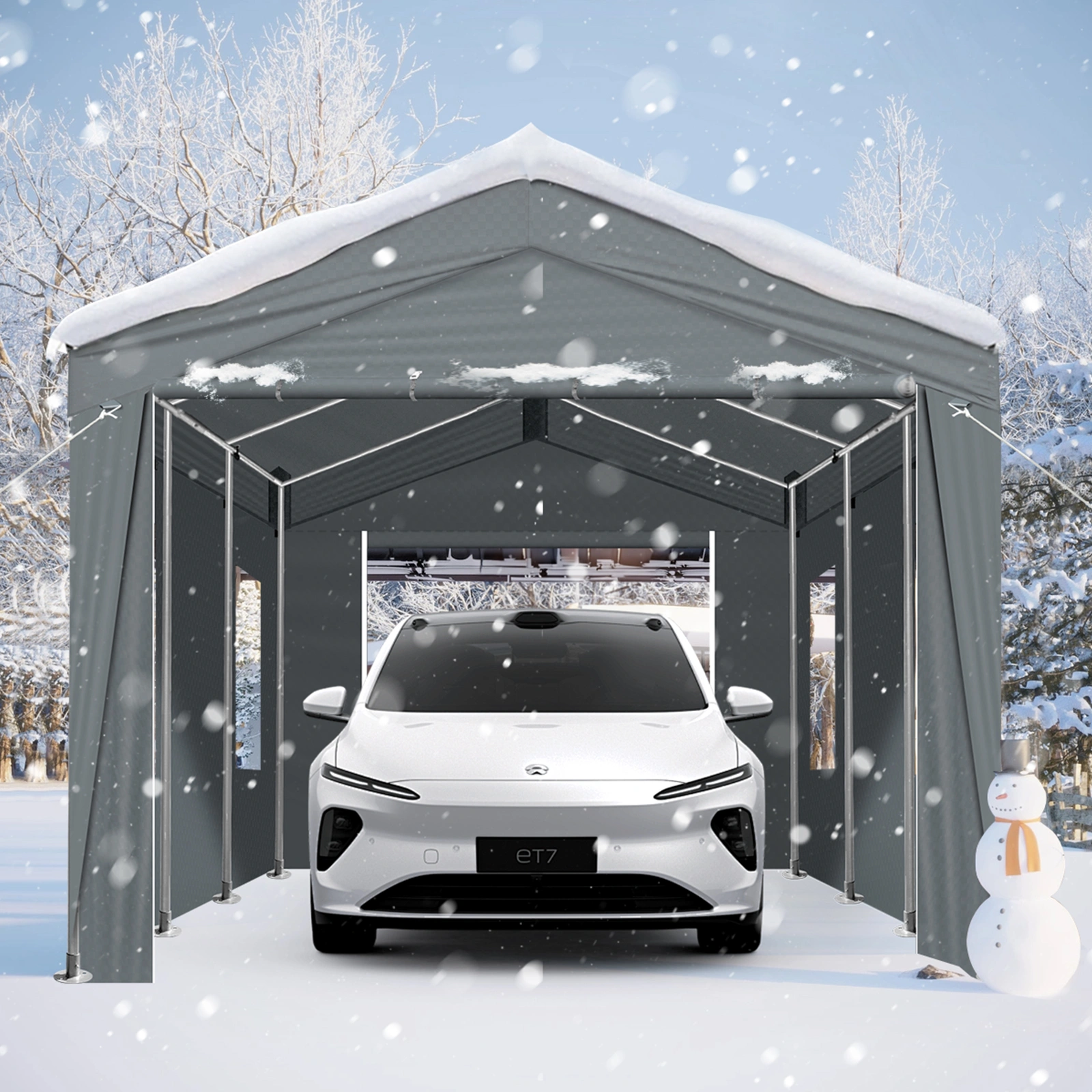 10X20FT Carport Car Port Canopy Grey view 16