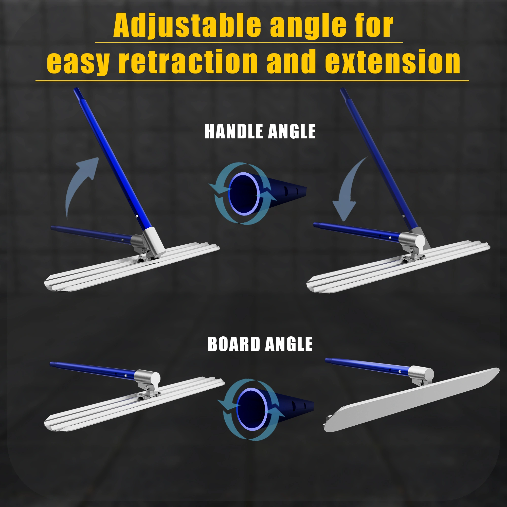 48 Inch Concrete Bull Float, Magnesium Aluminum Alloy, 4 Handle Kit with Toolbox & Trowel, Concrete Finishing Tool view 3