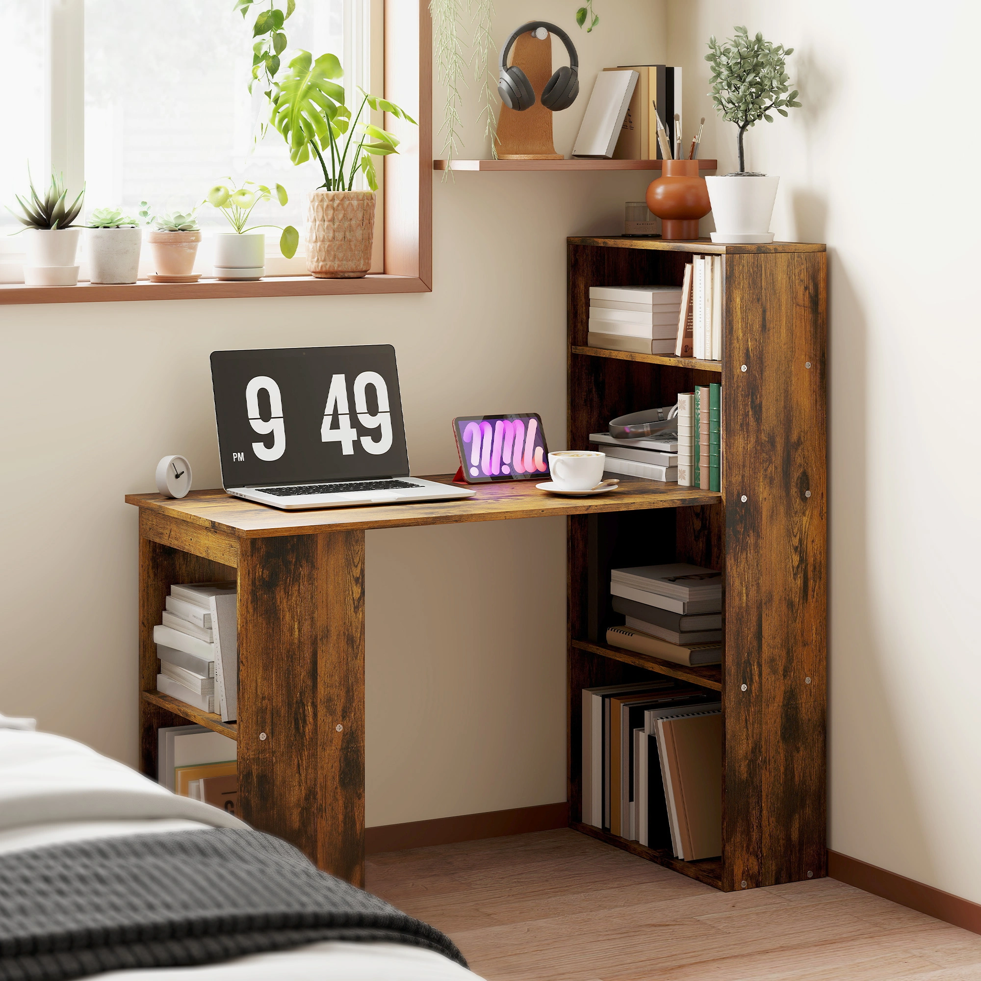 Modern Computer Desk, Home Office Writing Workstation Table for Bedroom
