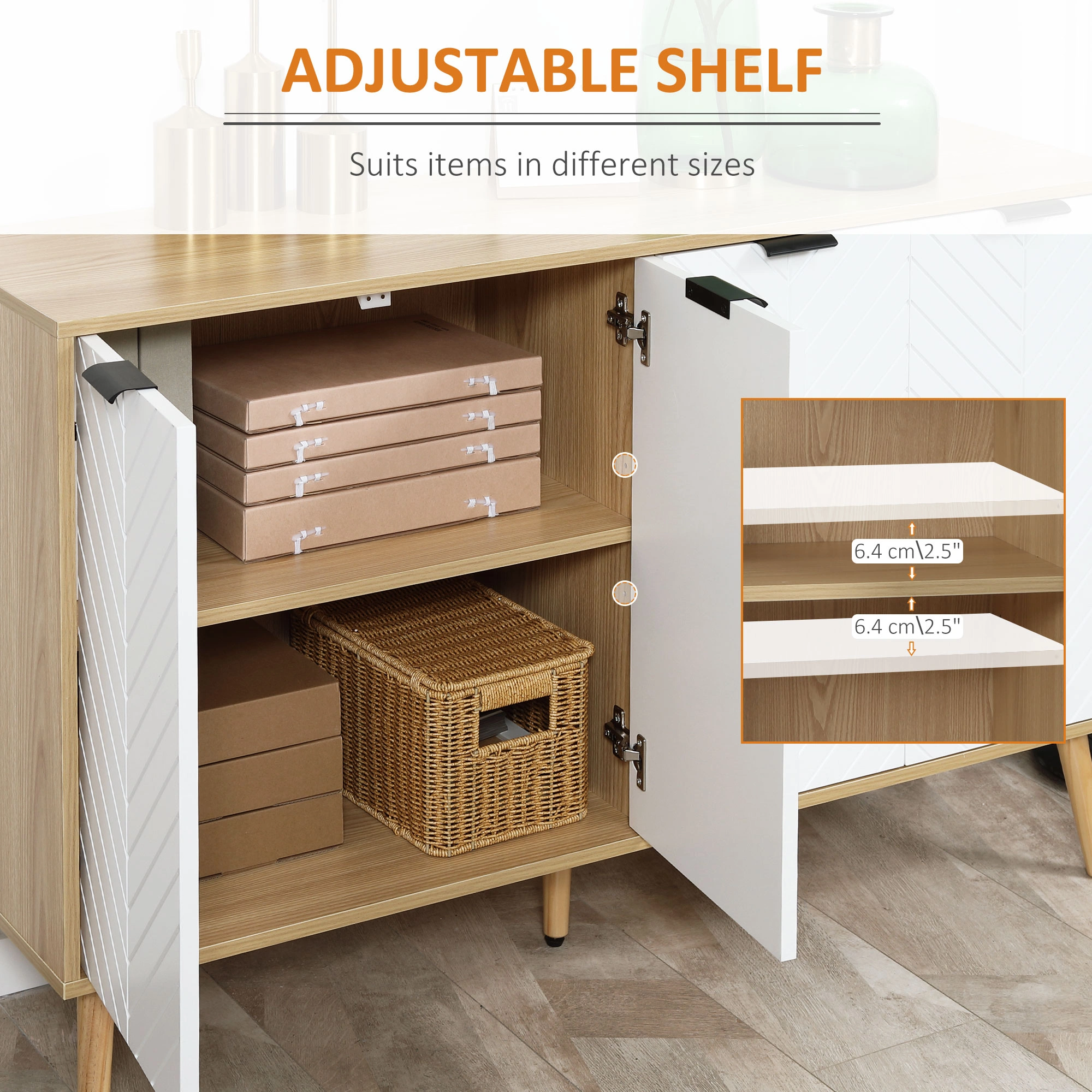 Kitchen Storage Cabinet, Wide 4-Shelf Bookcase, Industrial Loft Style Open Bookshelf for Living Room, Office, Metal Frame, Oak view 2