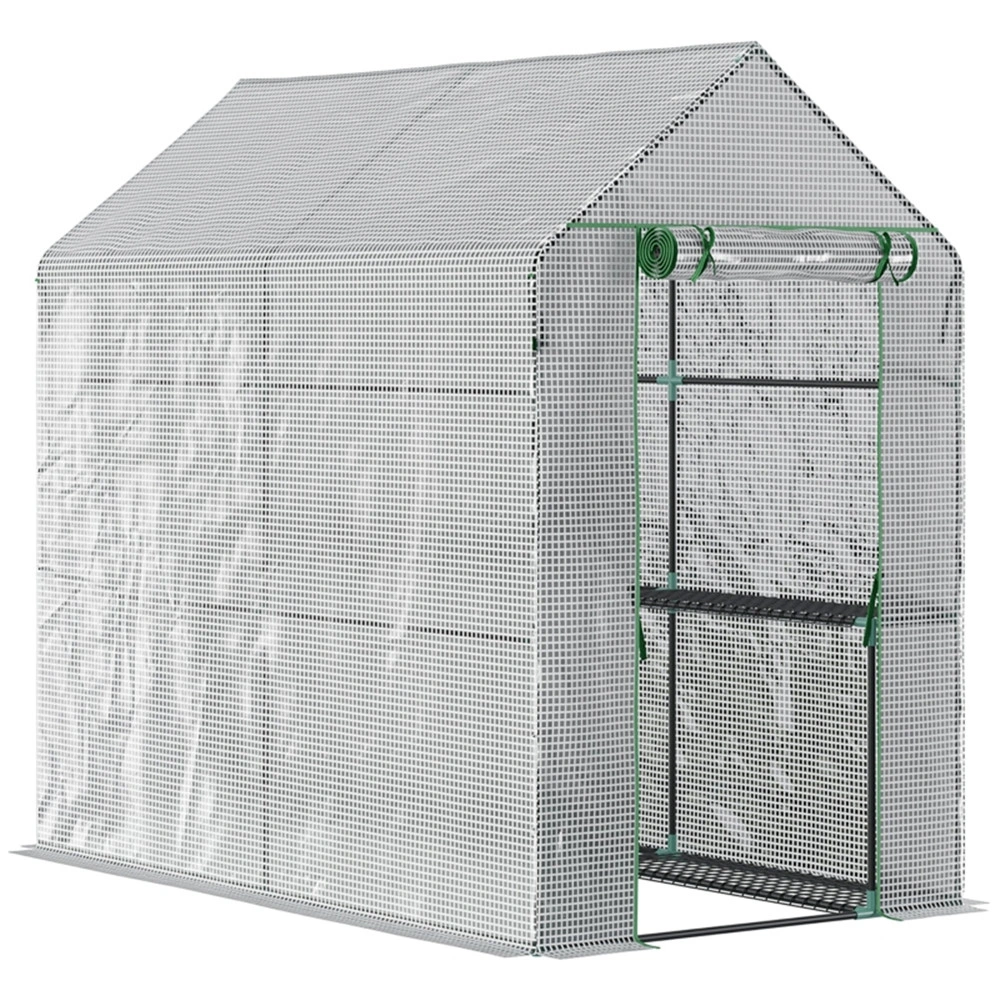 Walk-In Greenhouse - Heavy Duty Portable Garden Plant Tunnel, UV Resistant PE Cover with Zipper Door, Outdoor Greenhouse view 2