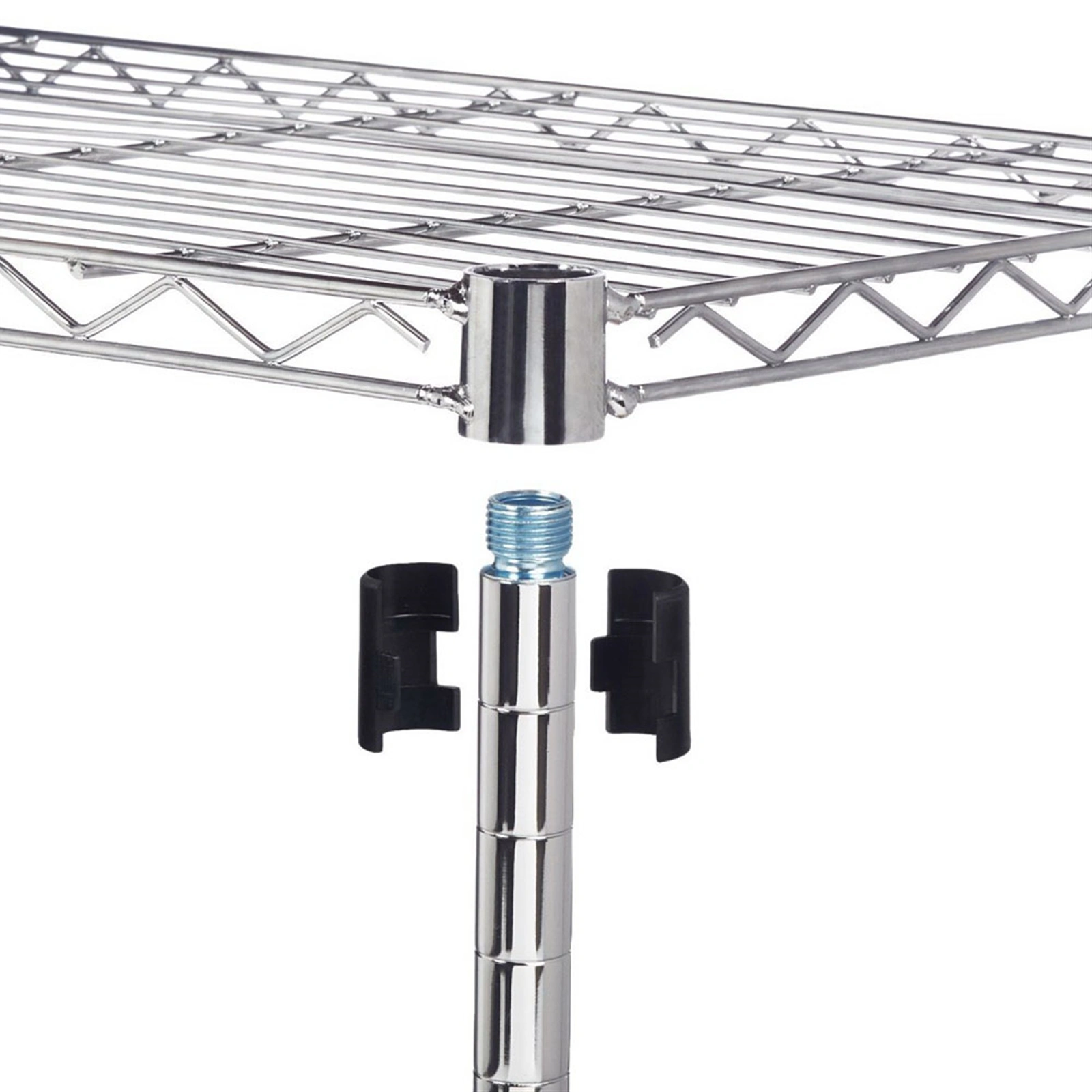 5-Tier Chrome Plated Iron Shelf 180x90x35cm, Chrome Wire Storage Rack view 3