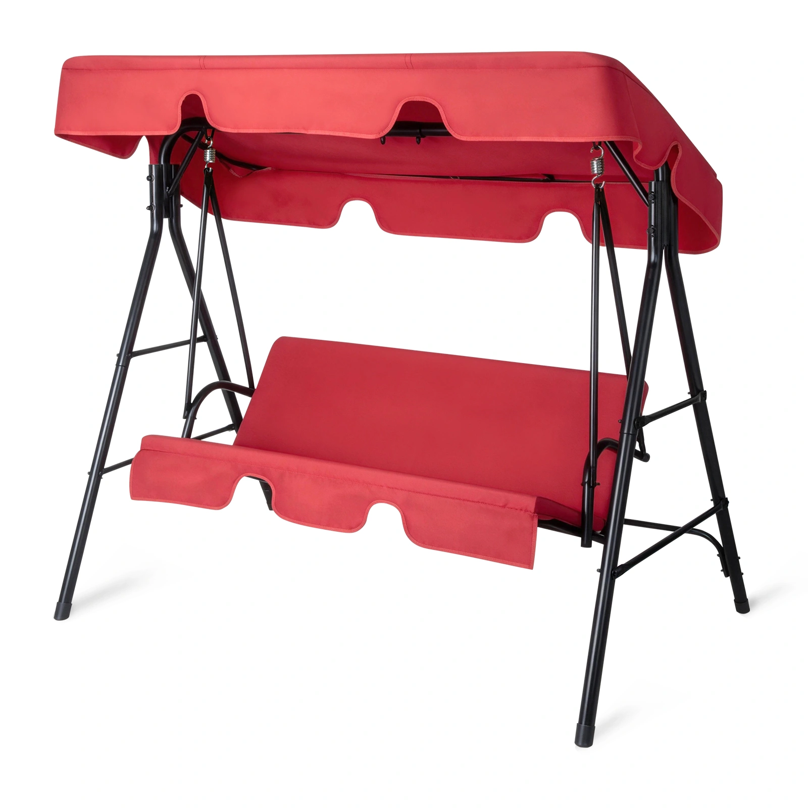 68*43*60 inch Red KD style with cushion canopy Iron Oxford cloth 250kg Iron swing set
