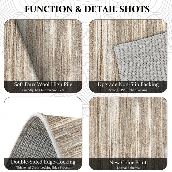 Three-piece kitchen rug set, non-slip and washable, abstract pattern kitchen hallway rug, soft and comfortable, suitable for sinks, floors, entrances, hallways and bathrooms. view 6