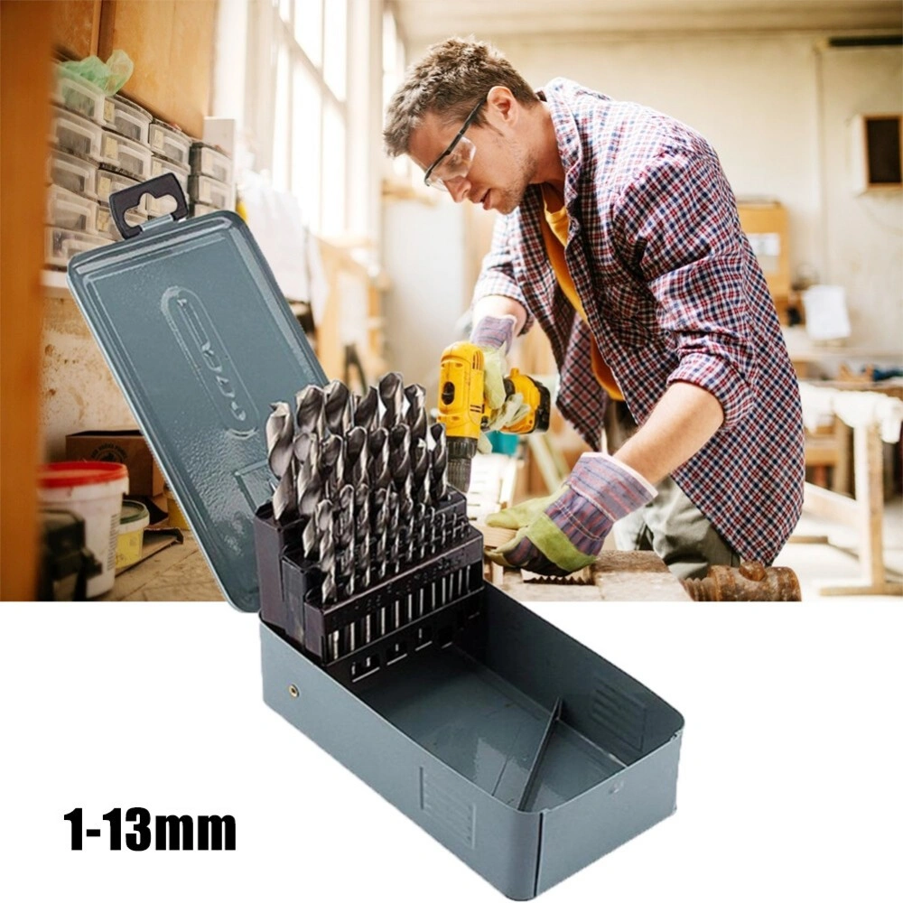 25pcs HSS Cobalt Twist Drill Bit Set, 1-13mm, Stainless Steel Metal Drilling DE