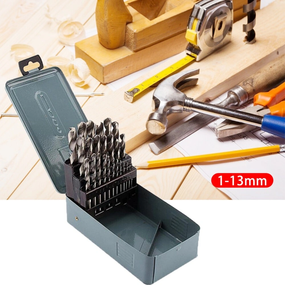 25pcs HSS Cobalt Twist Drill Bit Set, 1-13mm, Stainless Steel Metal Drilling DE view 3