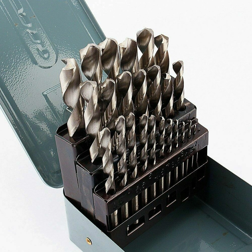 25pcs HSS Cobalt Twist Drill Bit Set, 1-13mm, Stainless Steel Metal Drilling DE view 4