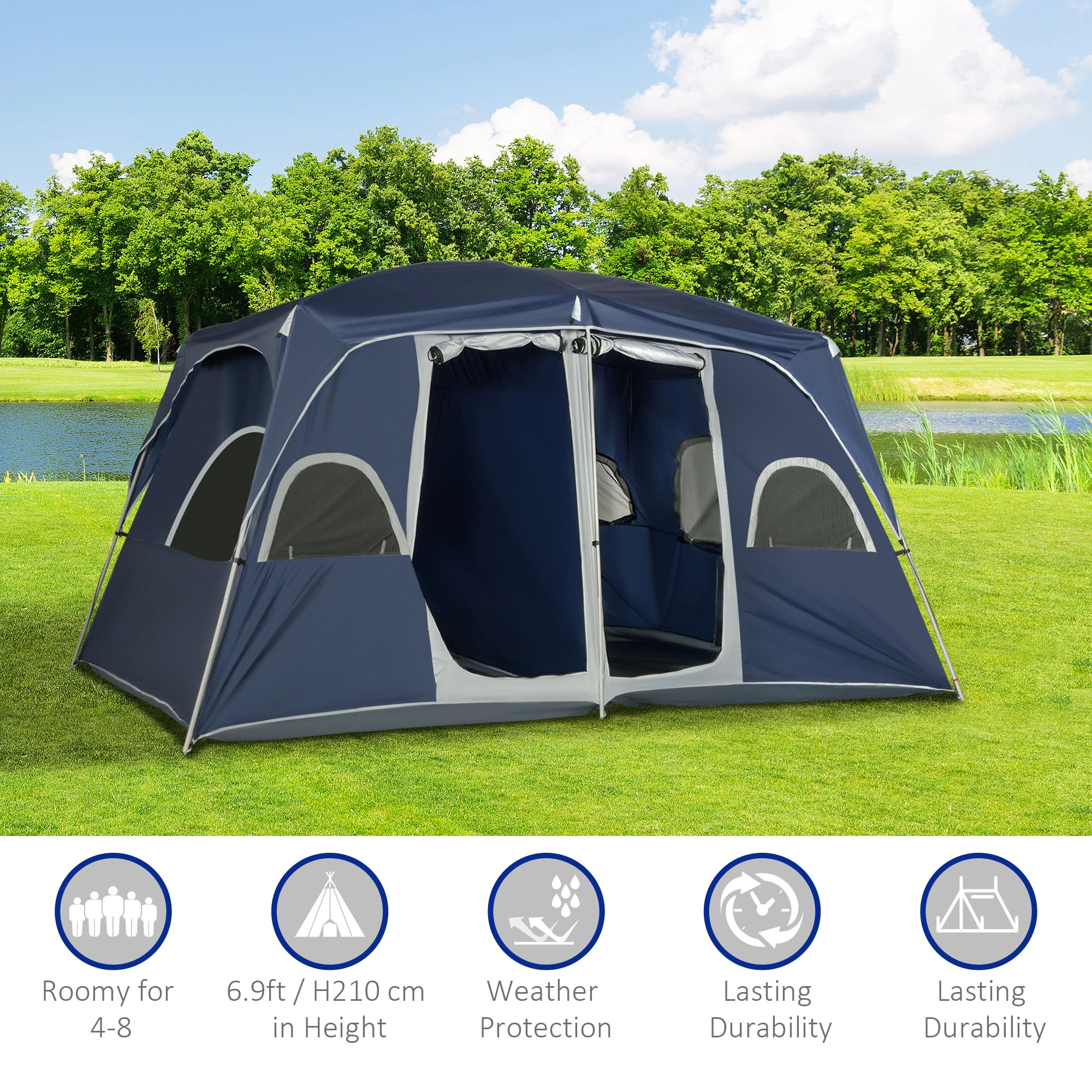 Compact Foldable Camping Tent, Lightweight Portable Pop Up Tent with Easy Setup, Waterproof & UV Resistant for Outdoor Hiking Travel