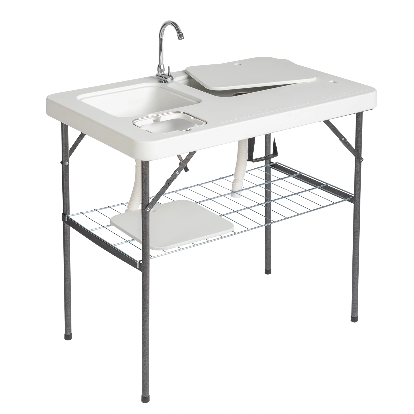 101*65.5*92cm HDPE Rectangular With Barbed Wire Foldable Outdoor Fish Killing Table White view 3