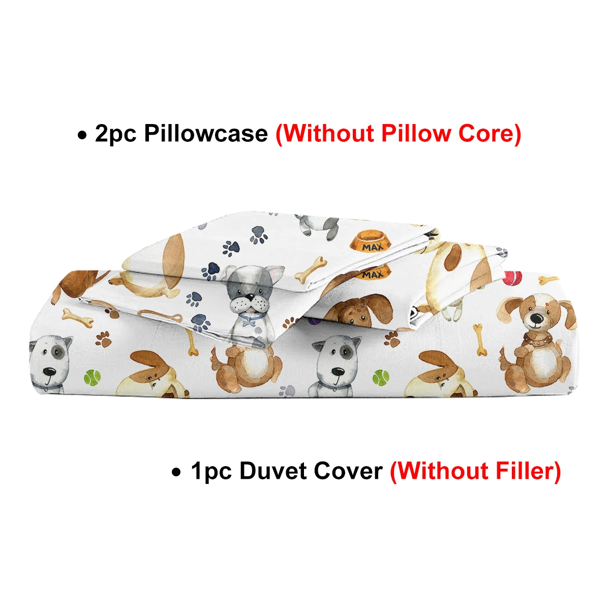 Cute Kids Duvet Cover Set Double 3 Piece Pastel Cartoon Dog Paws Animal Bedding Duvet Cover with 2 Pillow Cases for Kids Boys Girls view 4