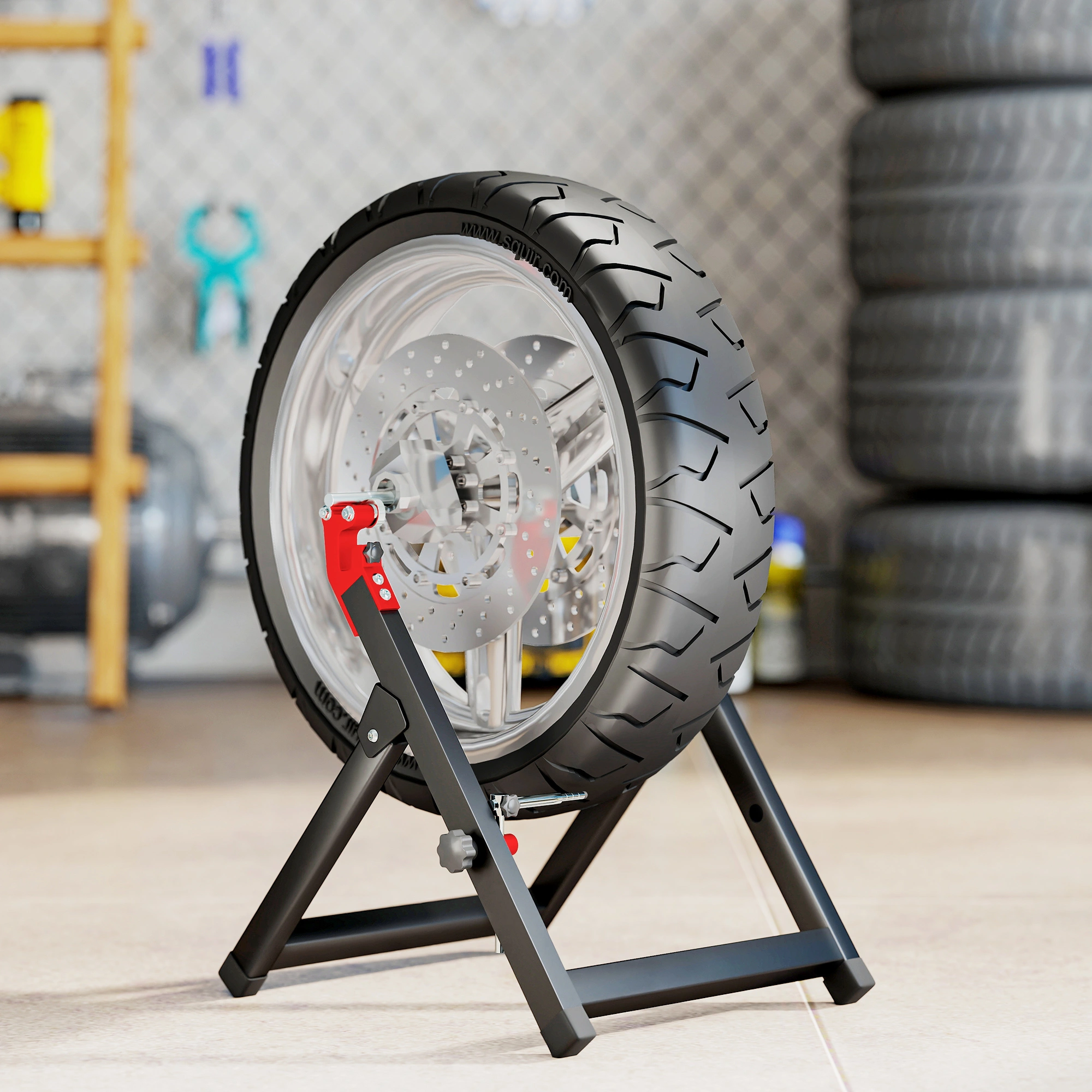 Heavy Duty Wheel Roller Stand, Adjustable Engine Crank Swivel Stand with Locking Brackets