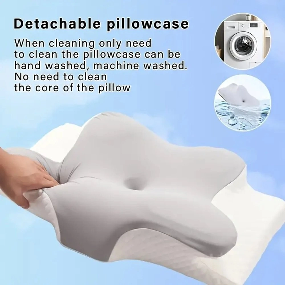Memory Foam Neck Pillow Anti Snoring Cervical Support Travel Pillow Orthopedic view 3