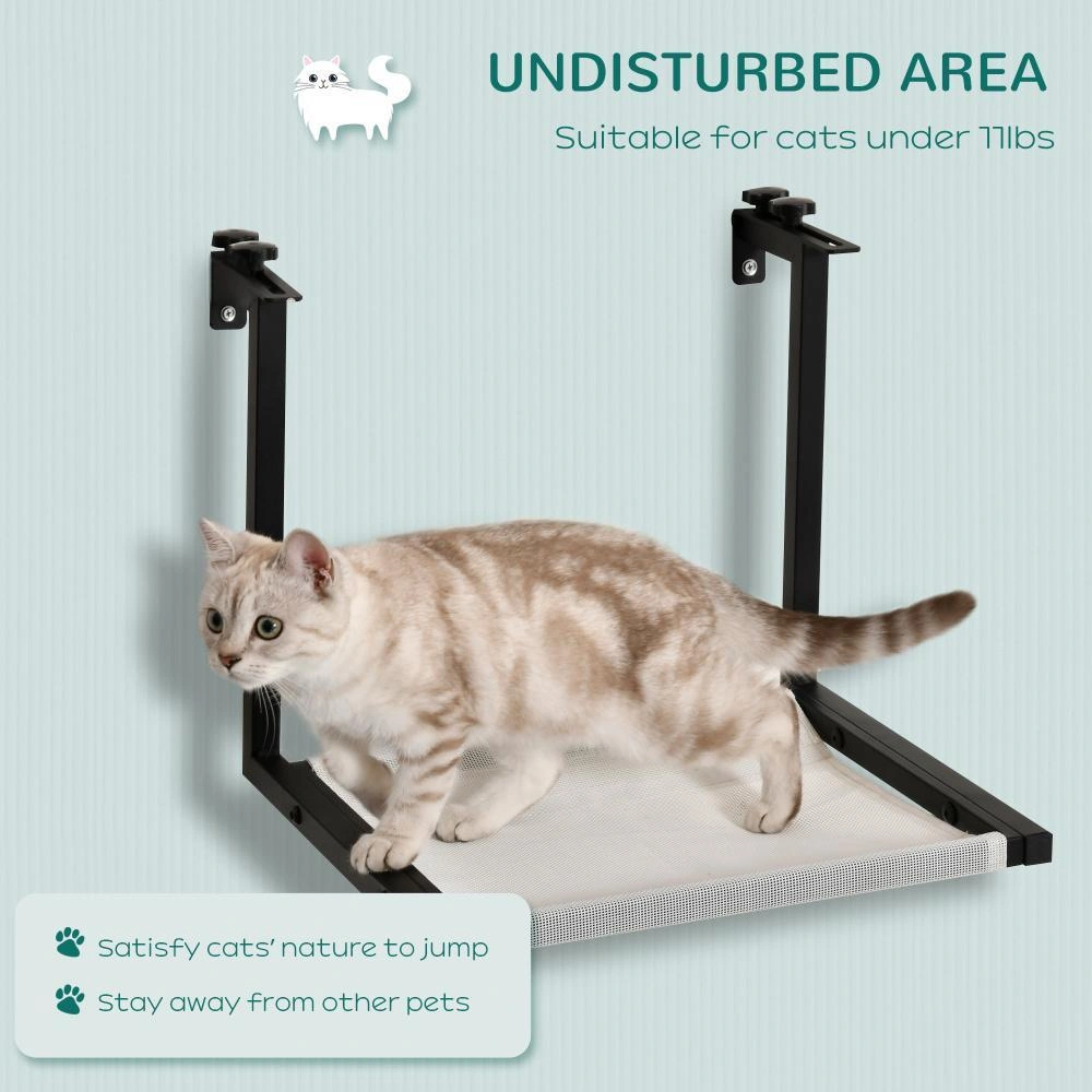 Wall Mounted Cat Shelf Tree, Floating Cat Perch with Steps, Cat Hammock for Cats and Kittens view 2