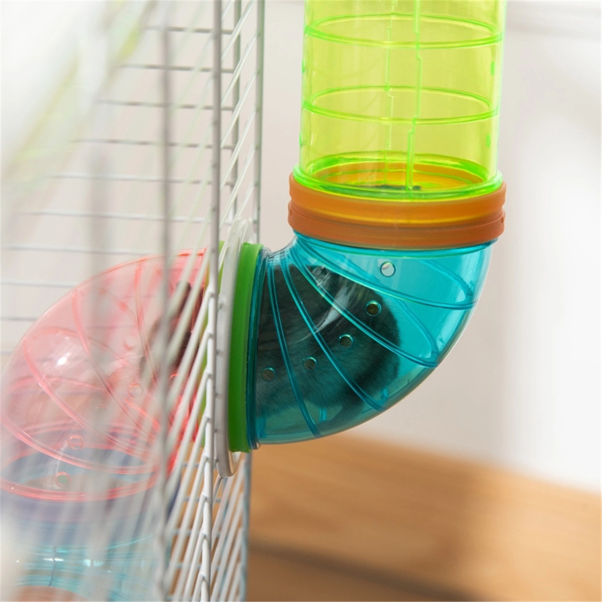 Hamster Cage, Small Animal Habitat Enclosure, Rat House with Tubes and Platforms, Multi-Level Home for Hamsters, Gerbils view 2