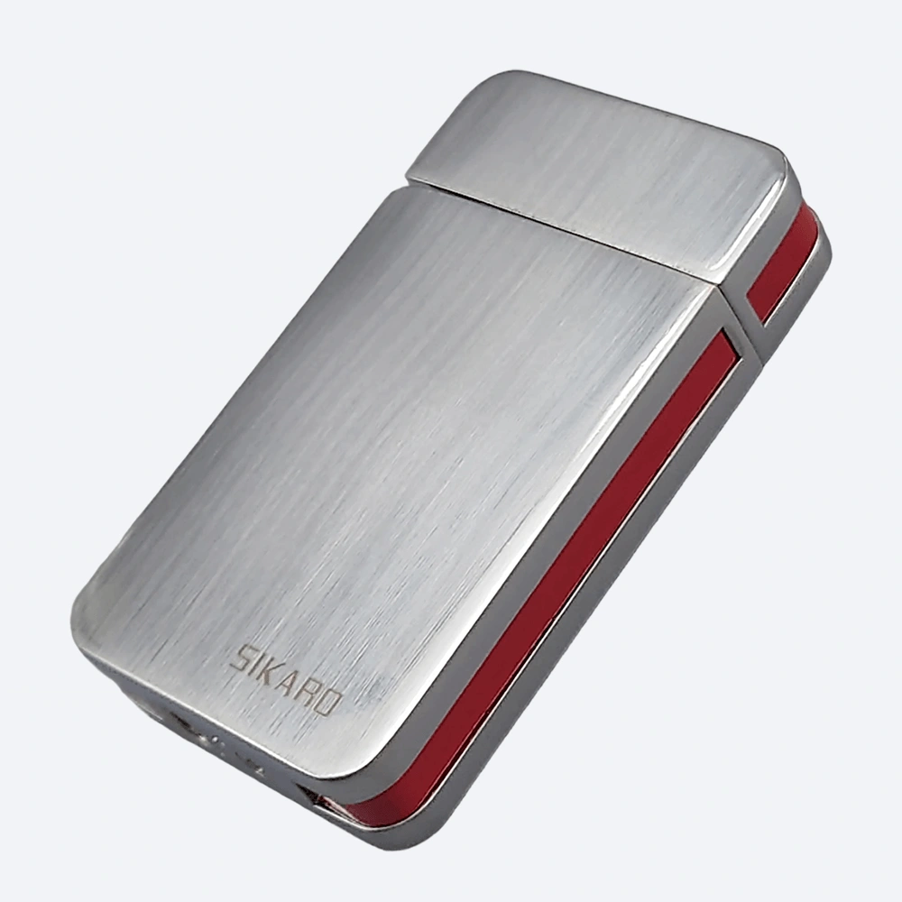SIKARO SKY-STAR Turbo Torch Lighter Red Stripe, Refillable Windproof Jet Flame, Adjustable, for Cigar, Cigarette, Kitchen & Outdoor Use