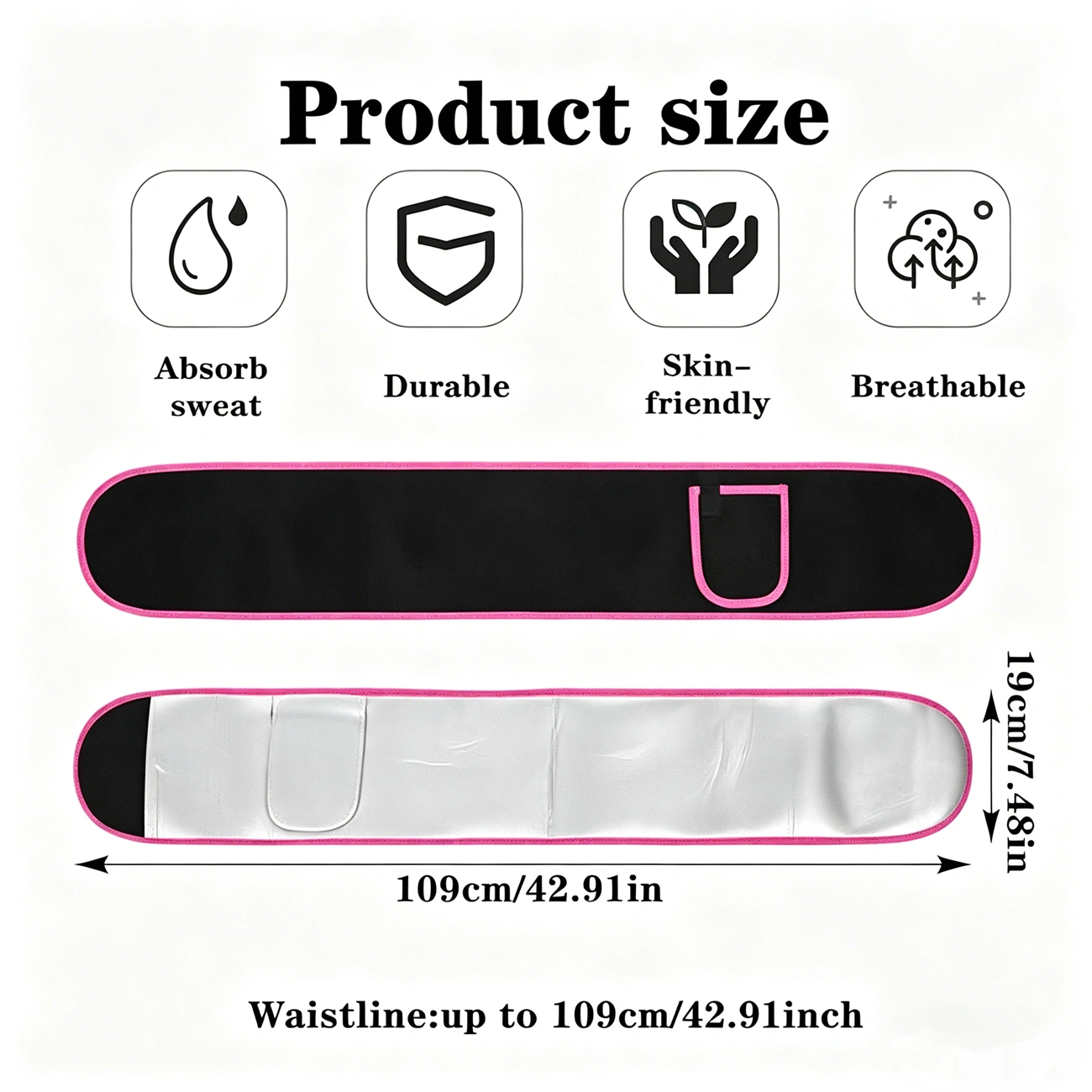 Waist Trainer Belt with Phone Pocket, Body Shaper Corset Waist Cincher for Women Weight Loss Girdle, Pink/Black/Silver view 2