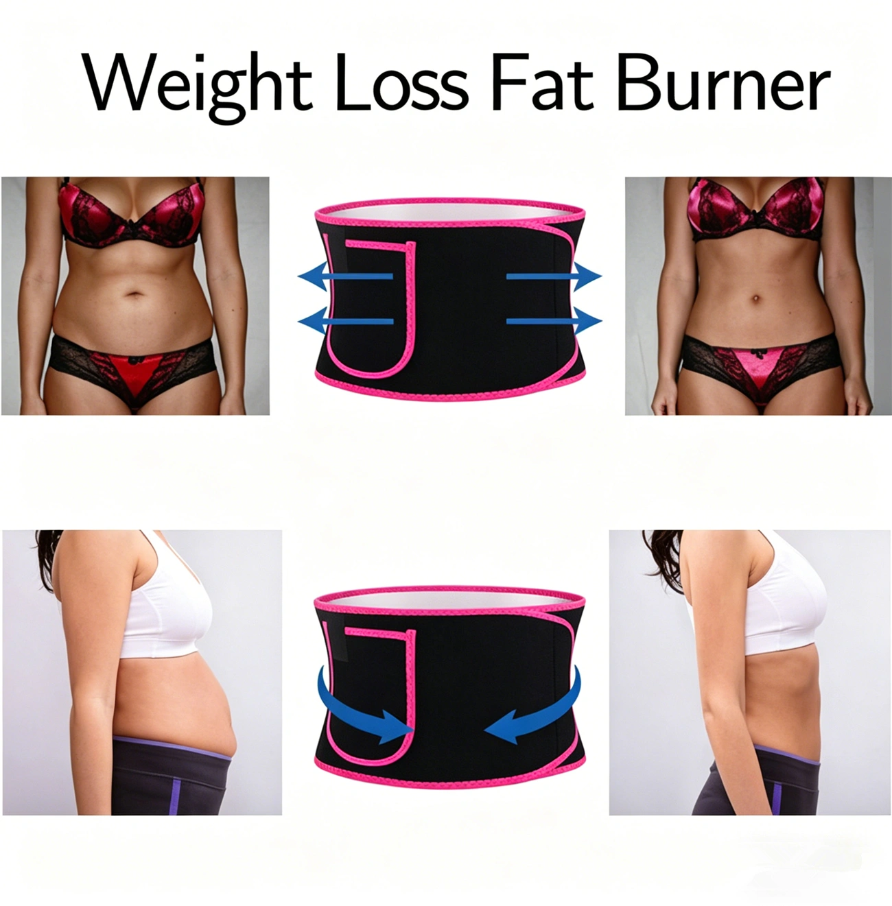 Waist Trainer Belt with Phone Pocket, Body Shaper Corset Waist Cincher for Women Weight Loss Girdle, Pink/Black/Silver view 4