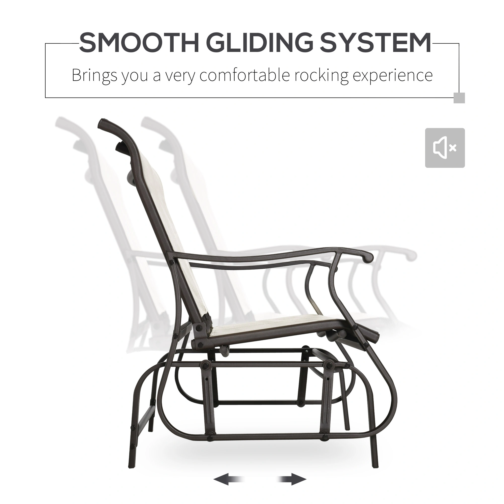 Outdoor Garden Bench, 48" Wrought Iron Patio Chair with Cushion, All-Weather Weather Resistant Garden Seat for Yard, Porch view 3