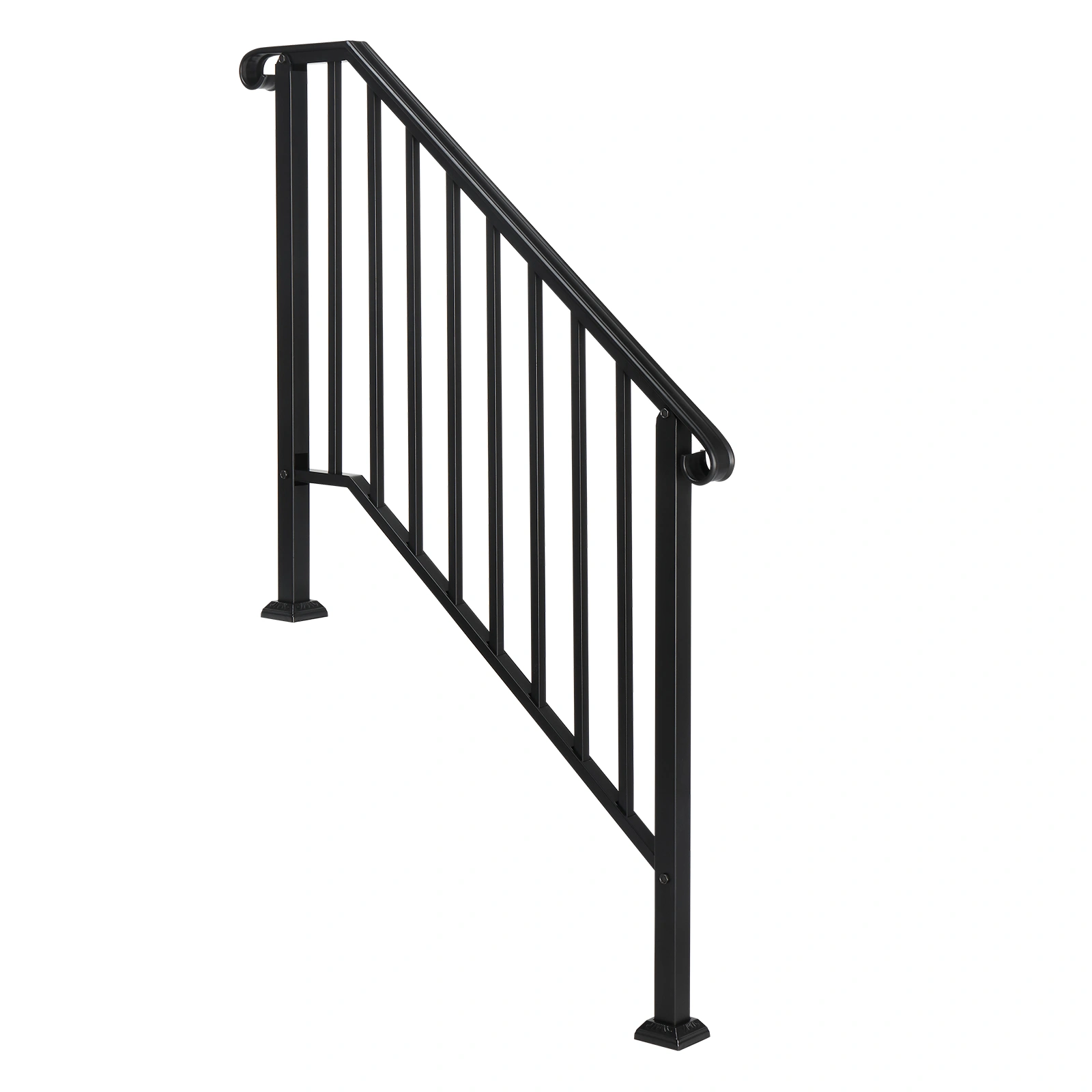 Artisasset Matte Black Outdoor 3 Level Iron Handrail view 17