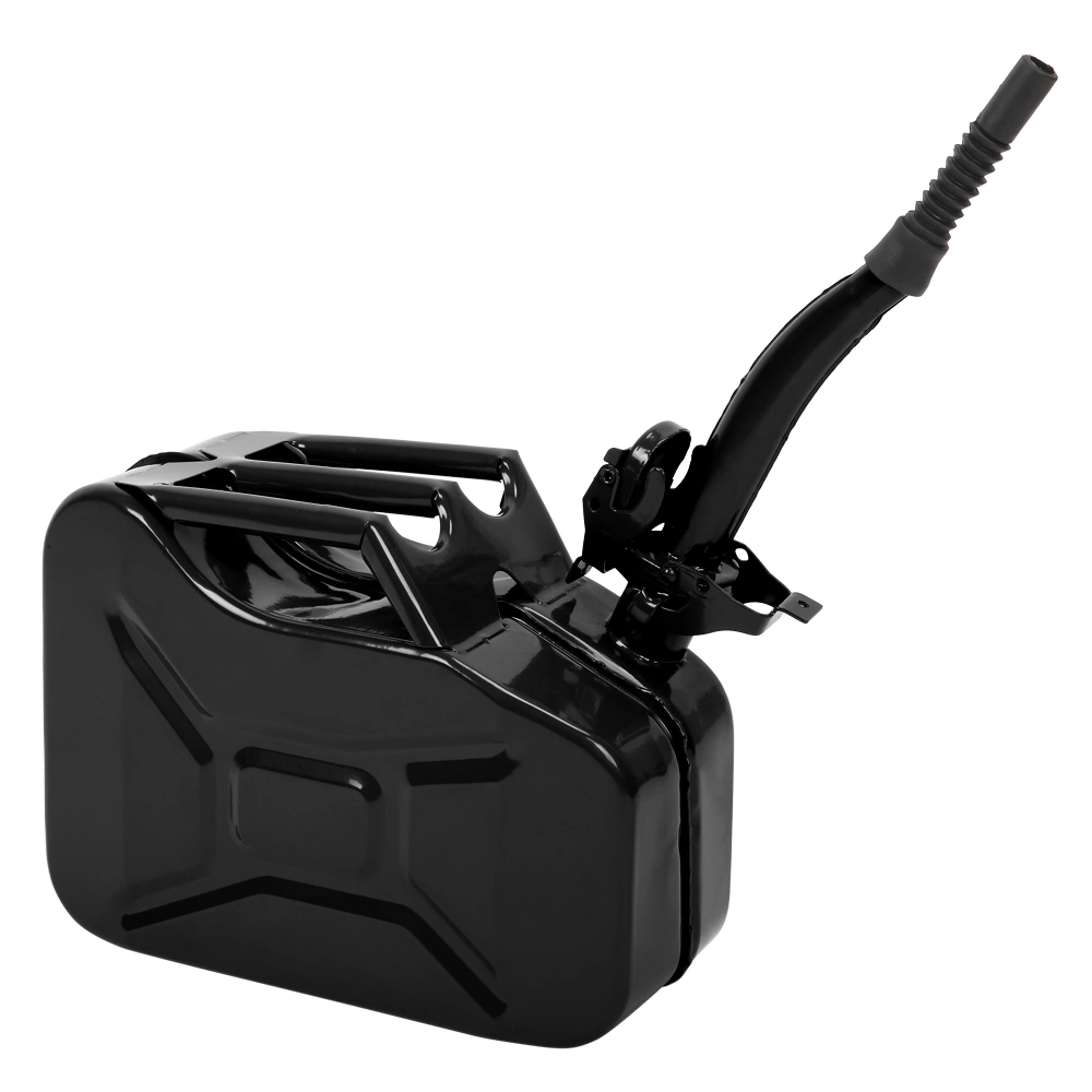 1PC 10L Black Iron Oil Can with 0.8mm Spout, Heavy-Duty Metal Lubricant Dispenser