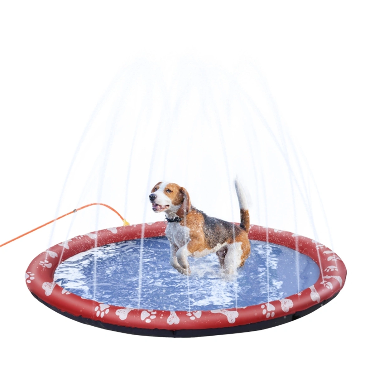 Pet Splash Sprinkler Pad, Outdoor Dog Cat Water Play Mat, Cooling Anti-Slip Pet Sprinkler for Summer Outdoor Play