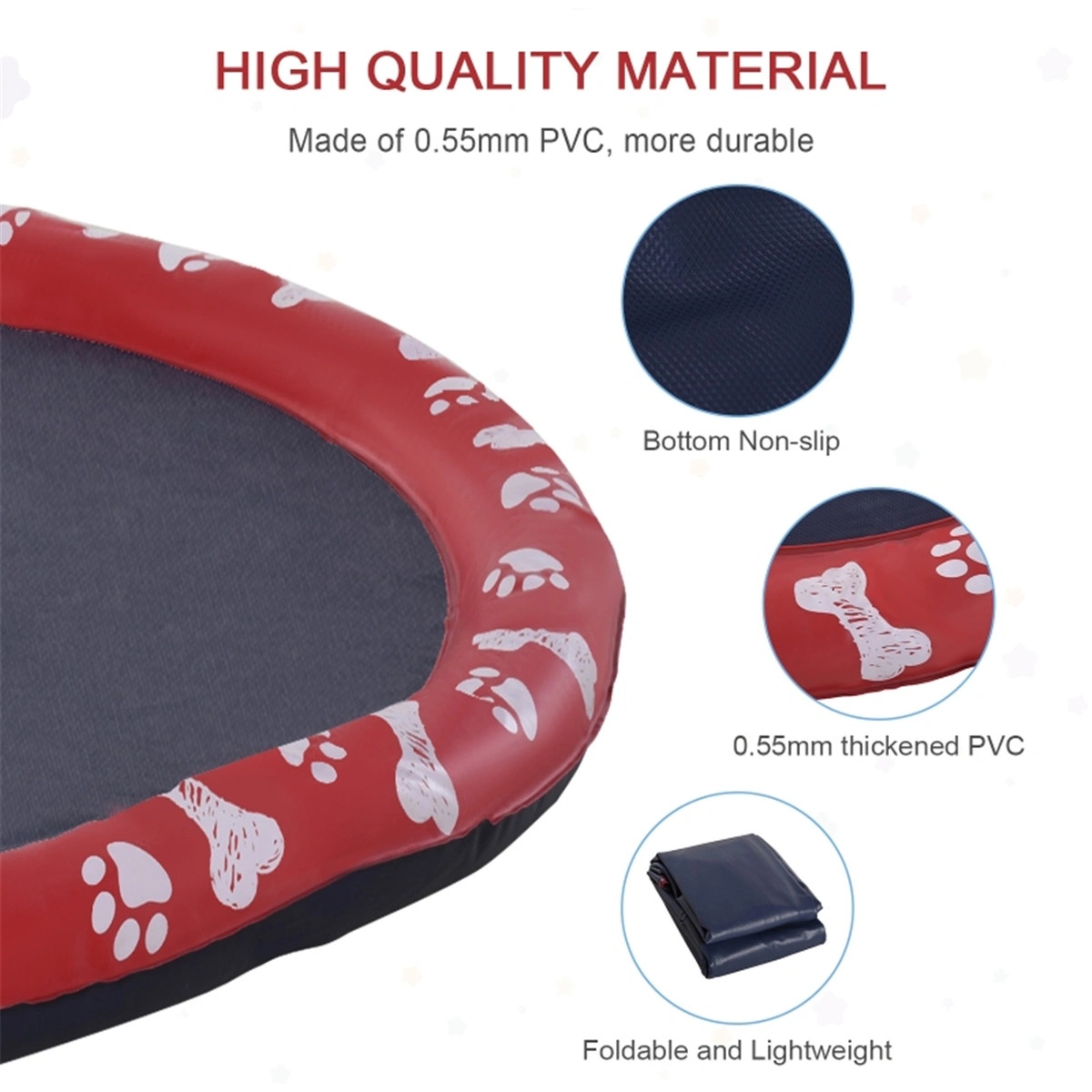 Pet Splash Sprinkler Pad, Outdoor Dog Cat Water Play Mat, Cooling Anti-Slip Pet Sprinkler for Summer Outdoor Play view 2