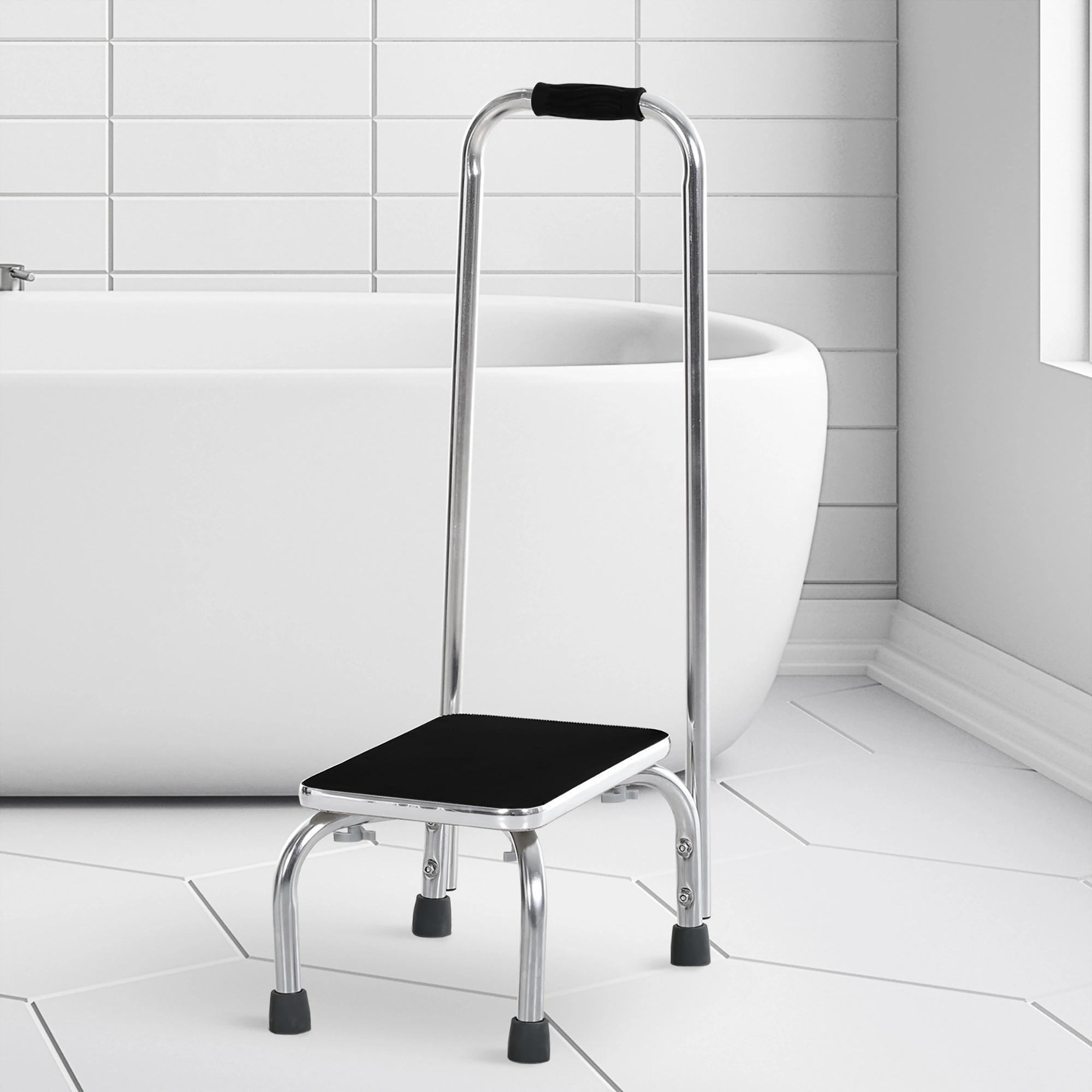 Step Stool Portable, 2-Tier Folding Stool with Non-Slip Feet for Home, Kitchen, Bathroom, Lightweight