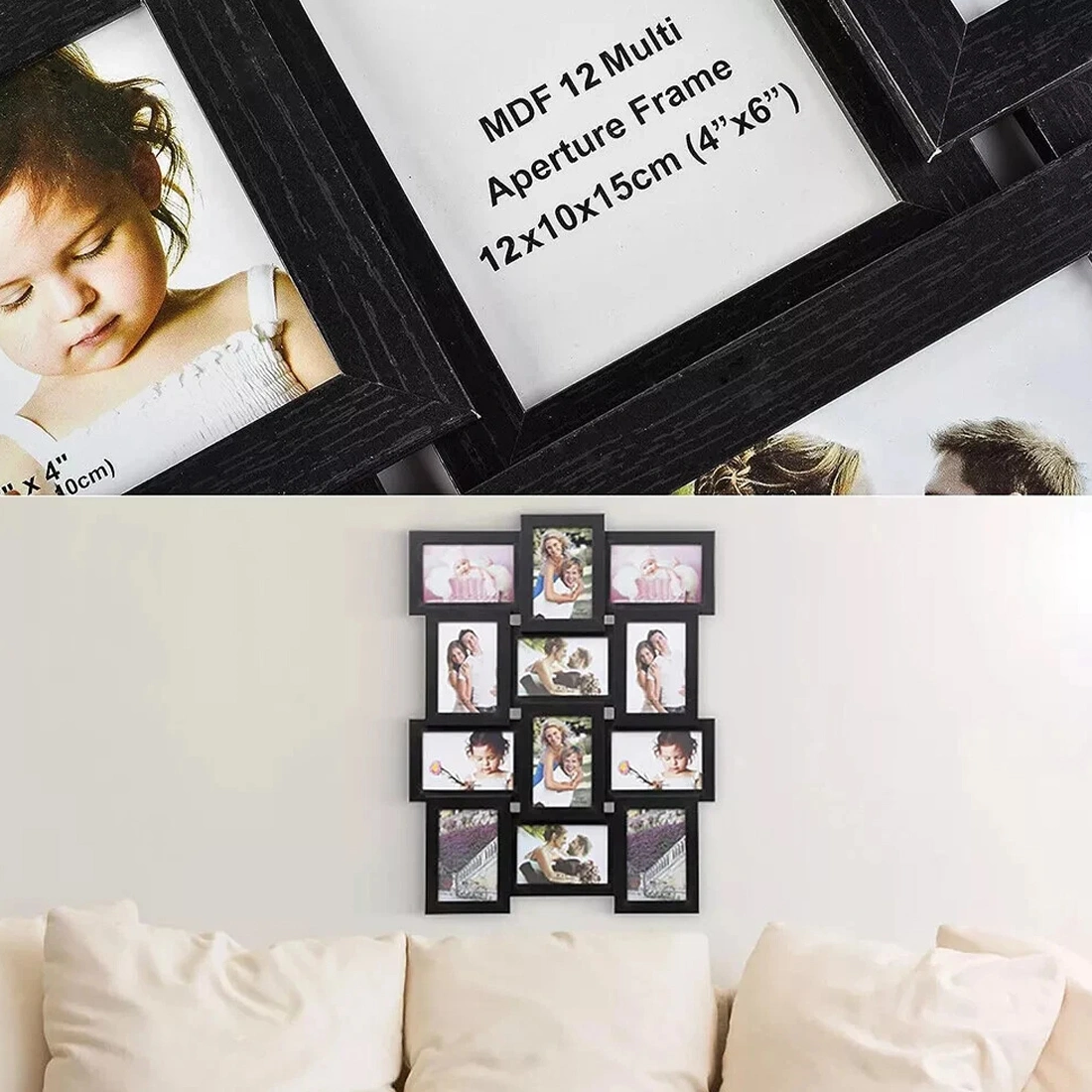 NEW 12 Opening Collage Picture Frame 6x4 Inch Multi Aperture Photo Frame Wall Display UK view 5