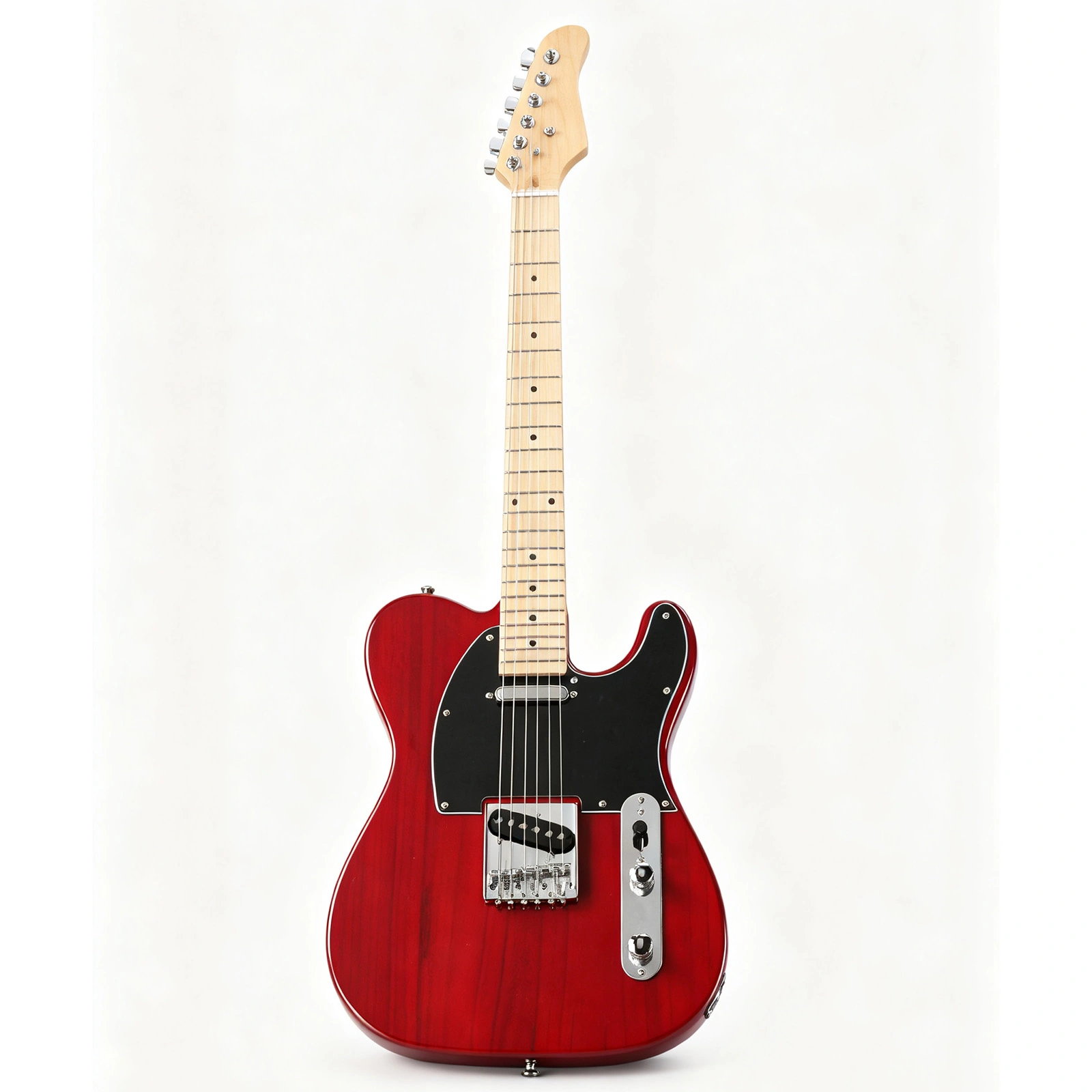 Transparent Red Electric Guitar with Maple Fingerboard, GTL Body, SS Pickups