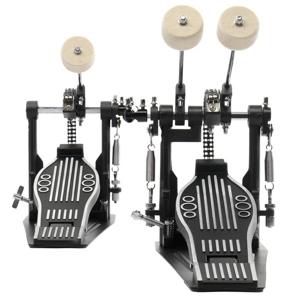 Wool Felt Hammer Double Drum Pedal Professional Double Bass Drum Pedal Black view 5