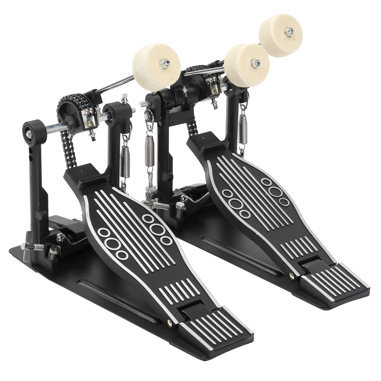 Wool Felt Hammer Double Drum Pedal Professional Double Bass Drum Pedal Black view 10