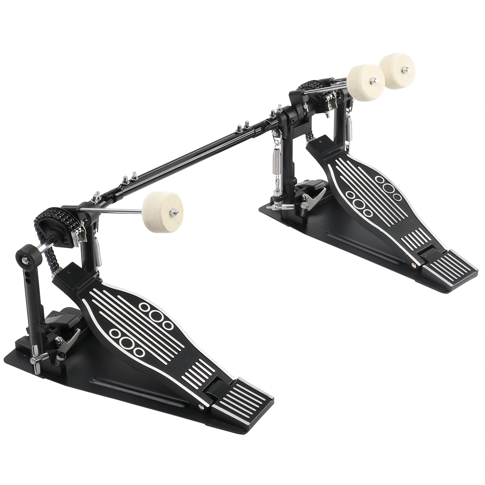 Wool Felt Hammer Double Drum Pedal Professional Double Bass Drum Pedal Black view 8