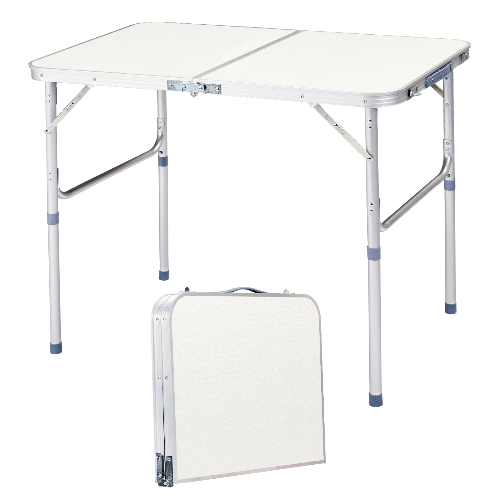 90 x 60 x 70cm Home Use Aluminum Alloy Folding Table White view 2