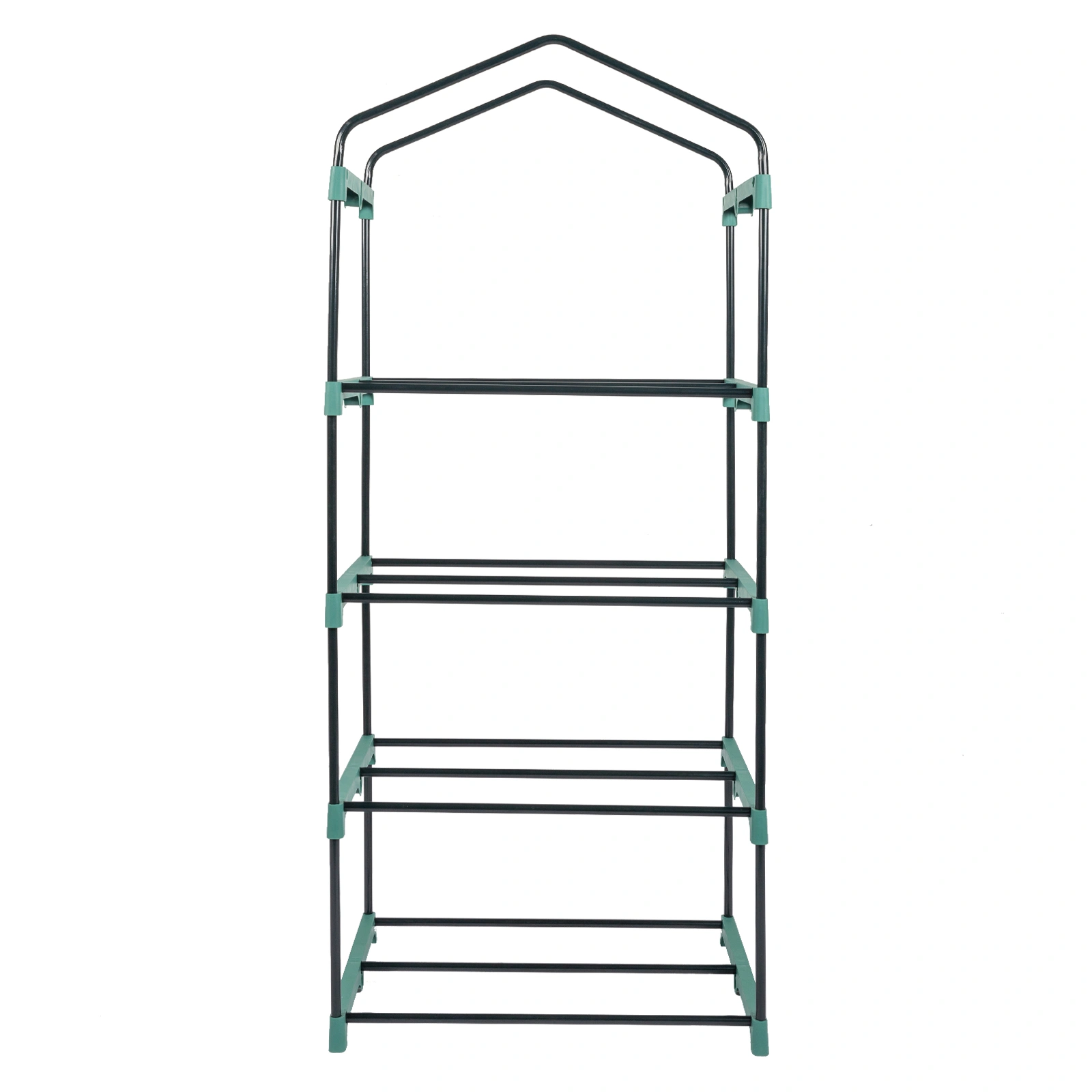 69x49x160cm Black Iron Pipe Pointed Mini Flower Stand With 4 Layers Of Grid, With Zipper Rolling Door, PE Cloth Green House view 28