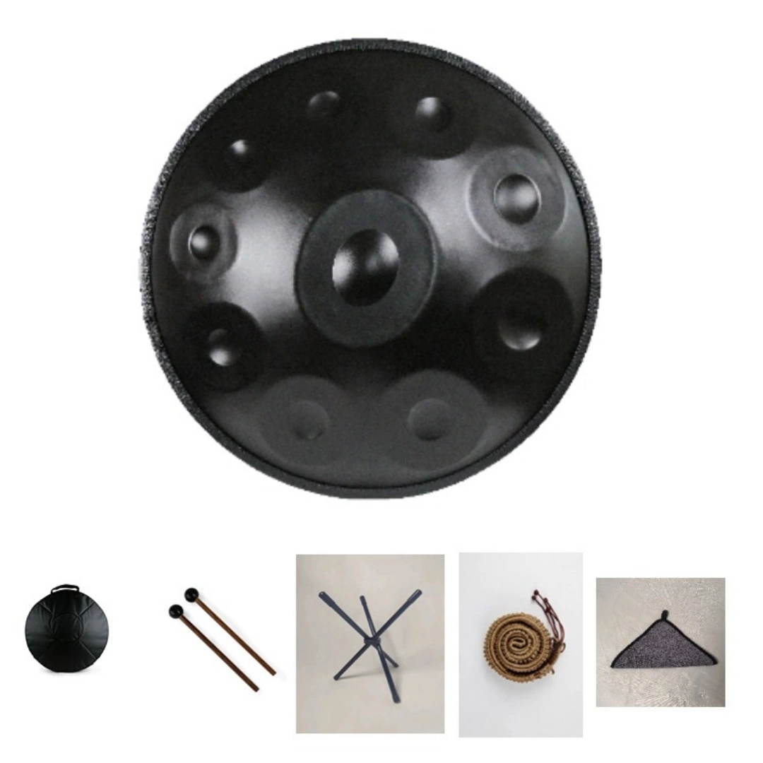 10 Inch Black Solid Color Handpan Drum Steel Tongue Hand Pan Percussion Instrument Note Melody view 3