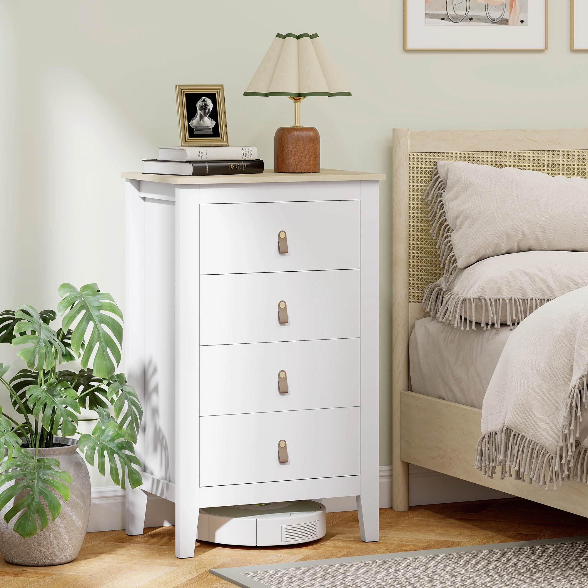 Bedside Tables, Nightstand with Storage Drawer, Modern Bedside Cabinet, Compact Bedroom End Table, Easy Assembly
