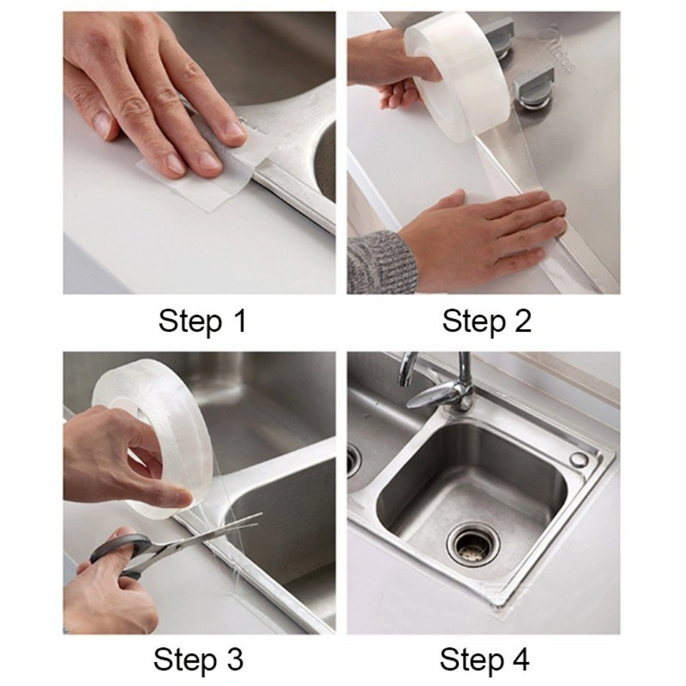 Clear Waterproof Caulk Strip Sealant Tape Anti-Mildew Bathroom Kitchen