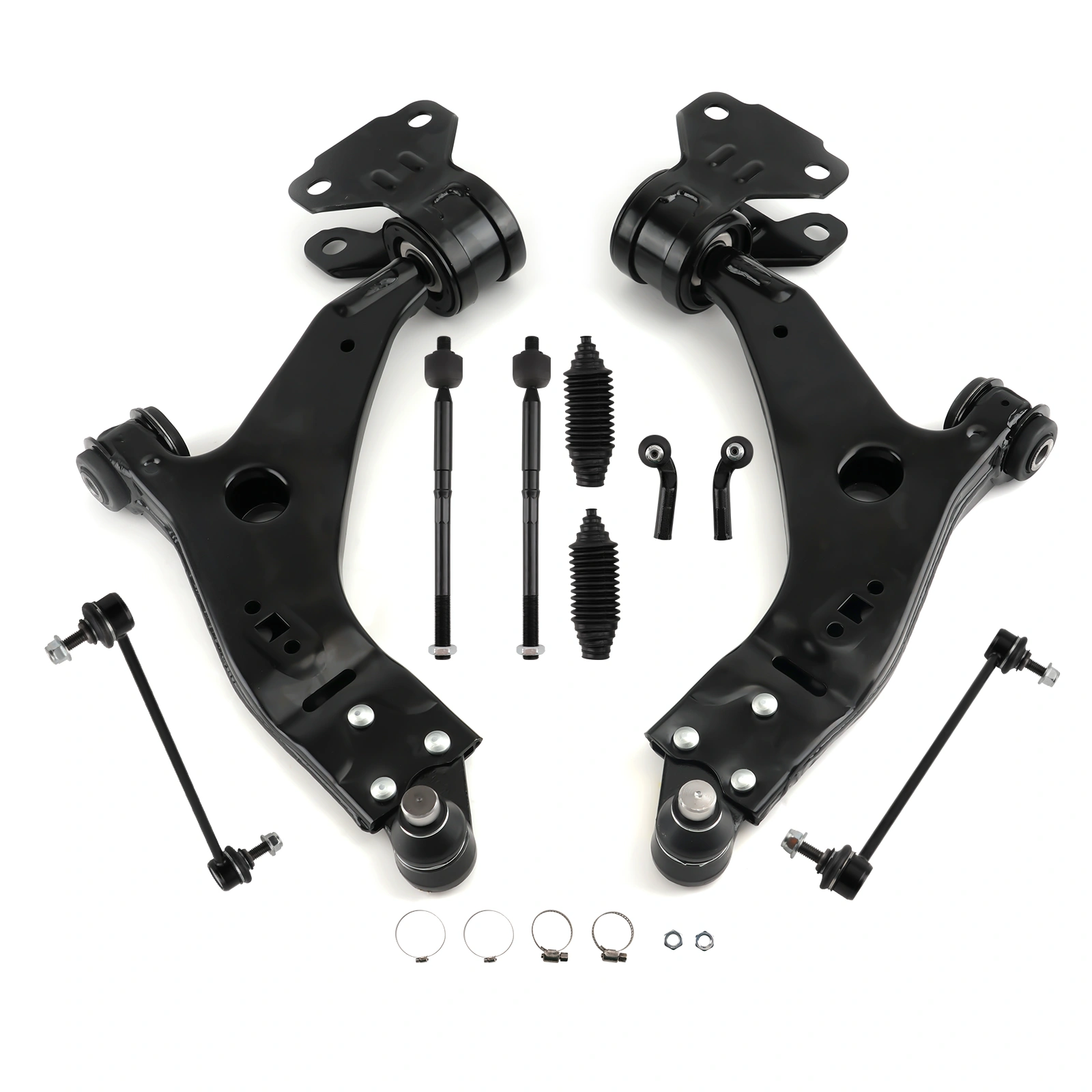 Front Suspension Kit for Ford Escape 2013-2018 Lower Control Arm Tie Rods Sway Bar Bushing Assembly