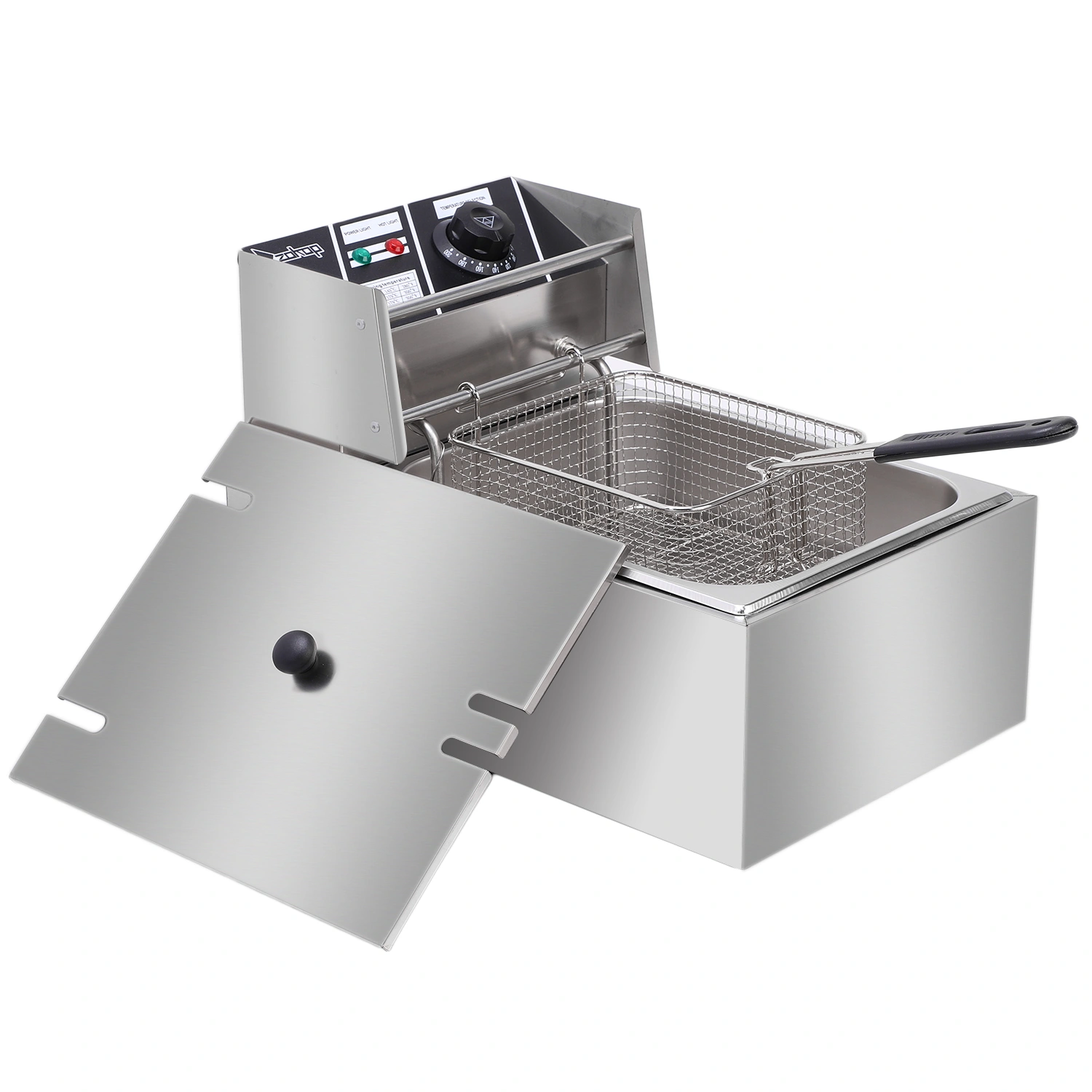 ZOKOP EH81 2500W 220-240V 6.3QT/6L Stainless Steel Single Cylinder Electric Fryer UK Plug view 10