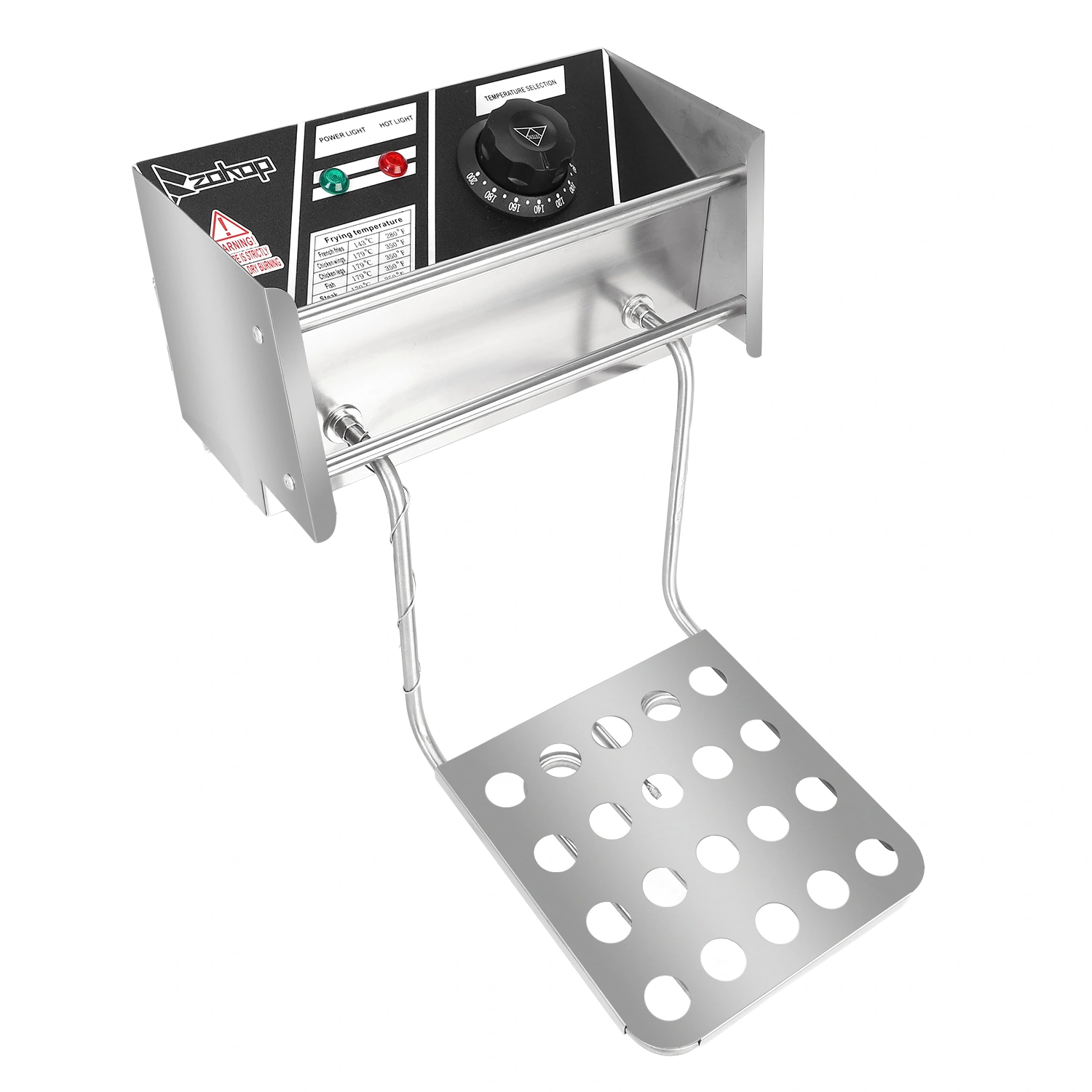 ZOKOP EH81 2500W 220-240V 6.3QT/6L Stainless Steel Single Cylinder Electric Fryer UK Plug view 14